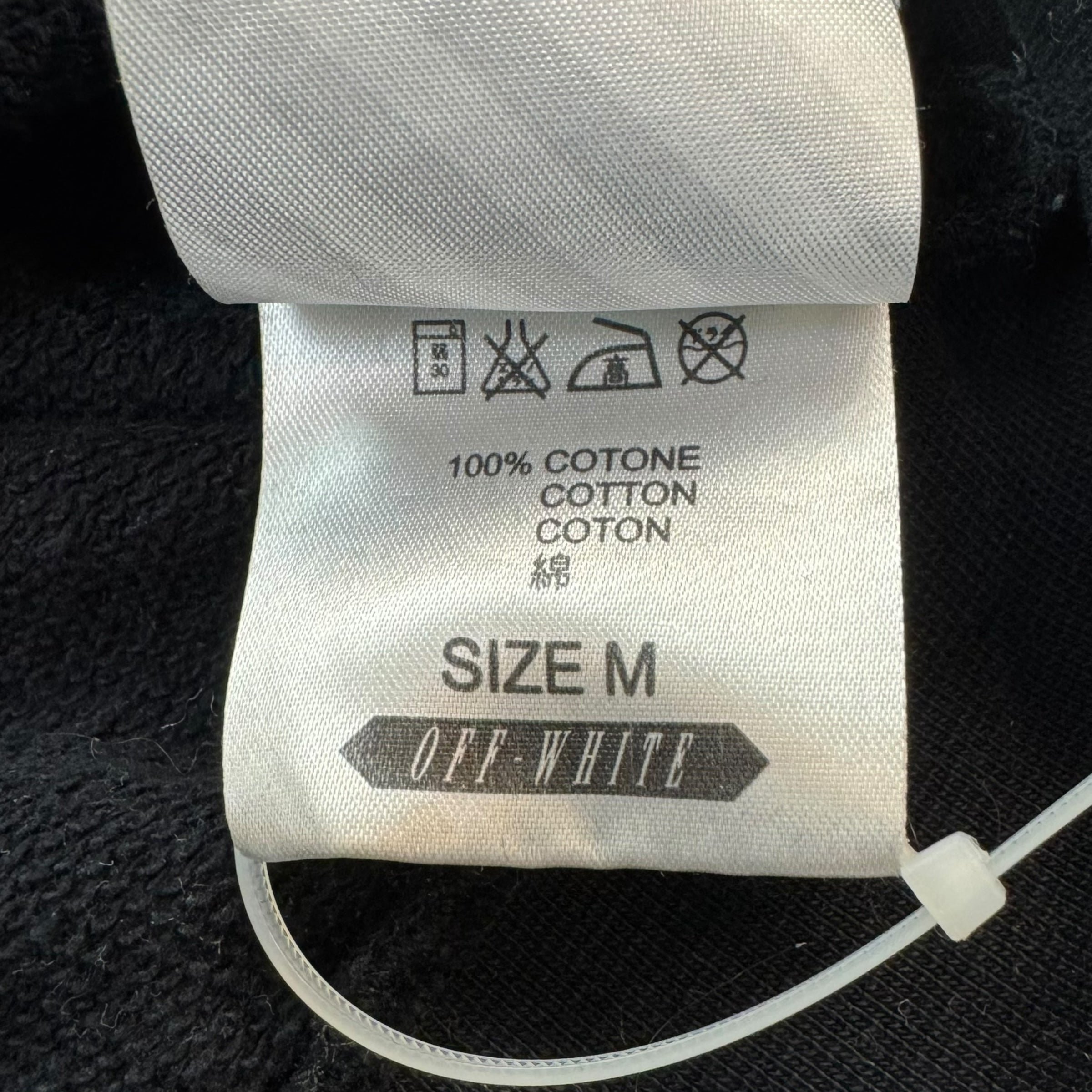 Off-White Diagonal Spray Green Zip Up Hoodie Black