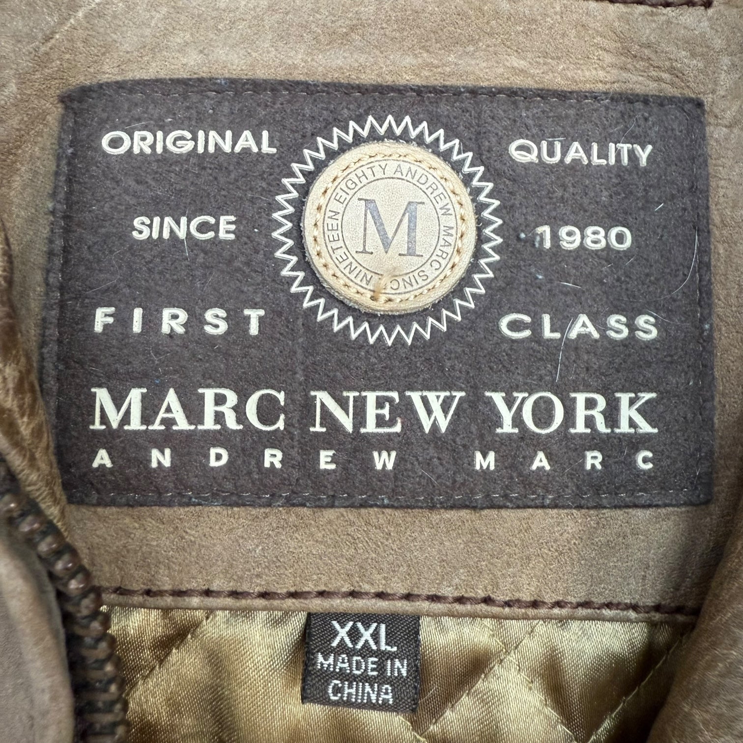 Vintage Marc New York Leather Jacket Light Brown