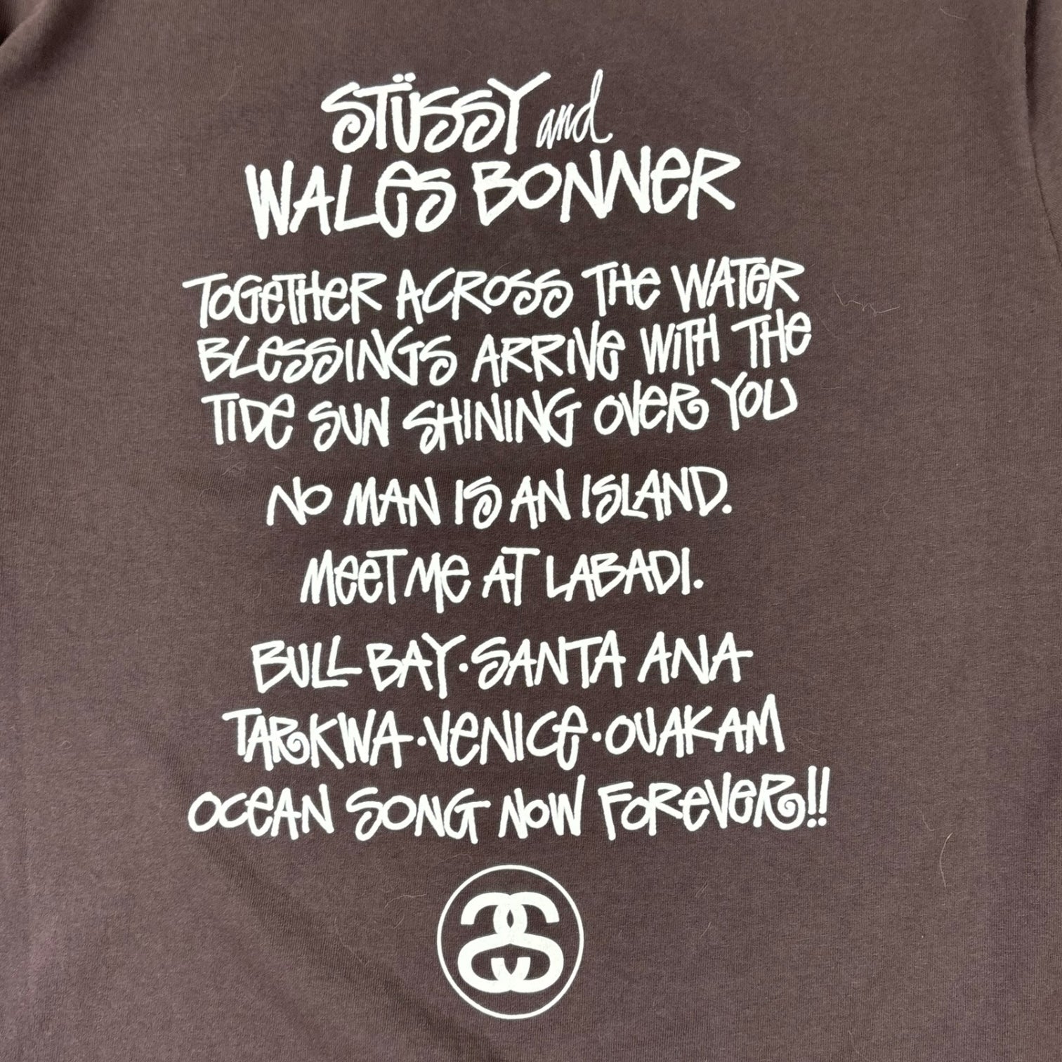 Wales Bonner x Stussy Ocean Song T-Shirt Brown
