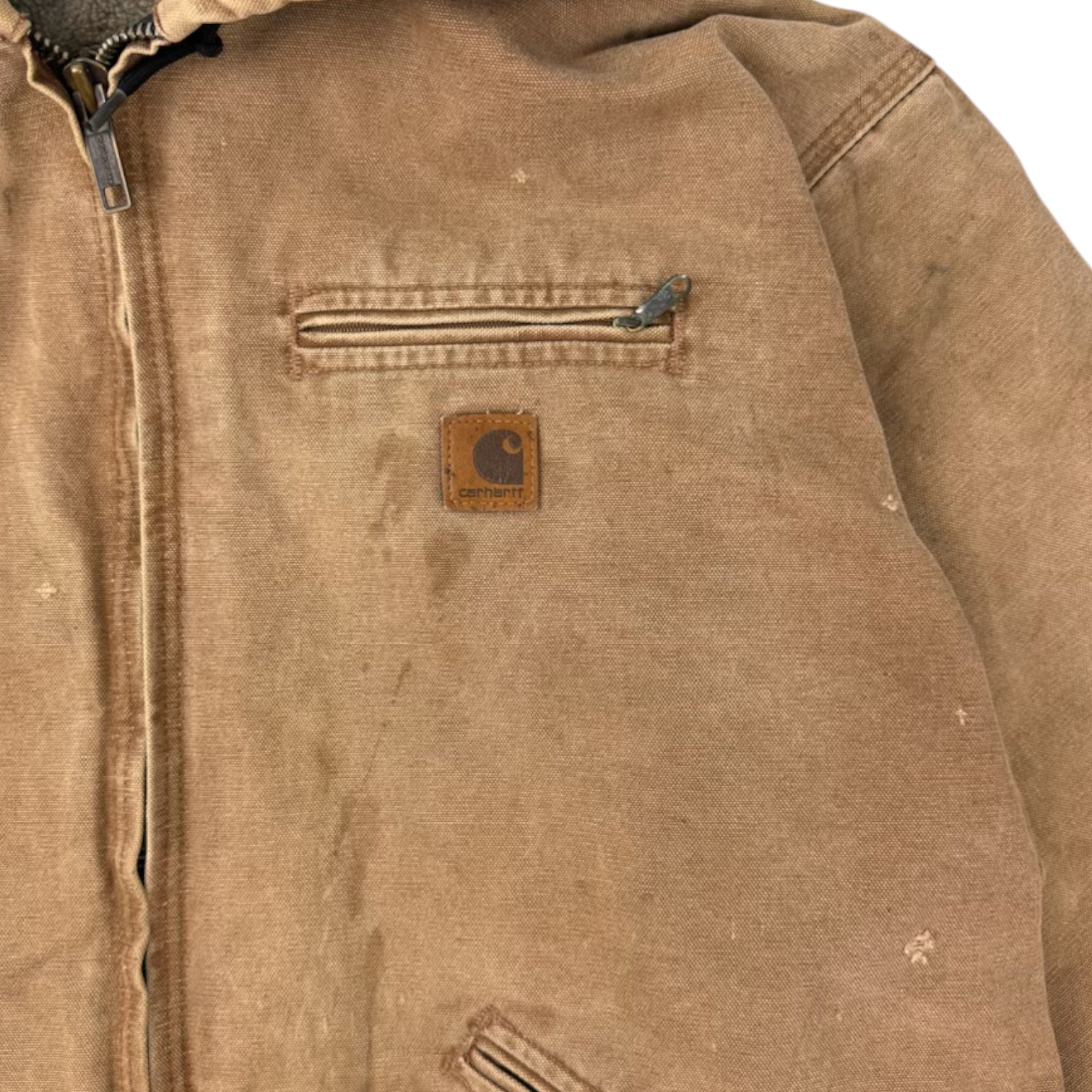 Vintage Carhartt Sherpa-Lined Hooded Jacket Brown