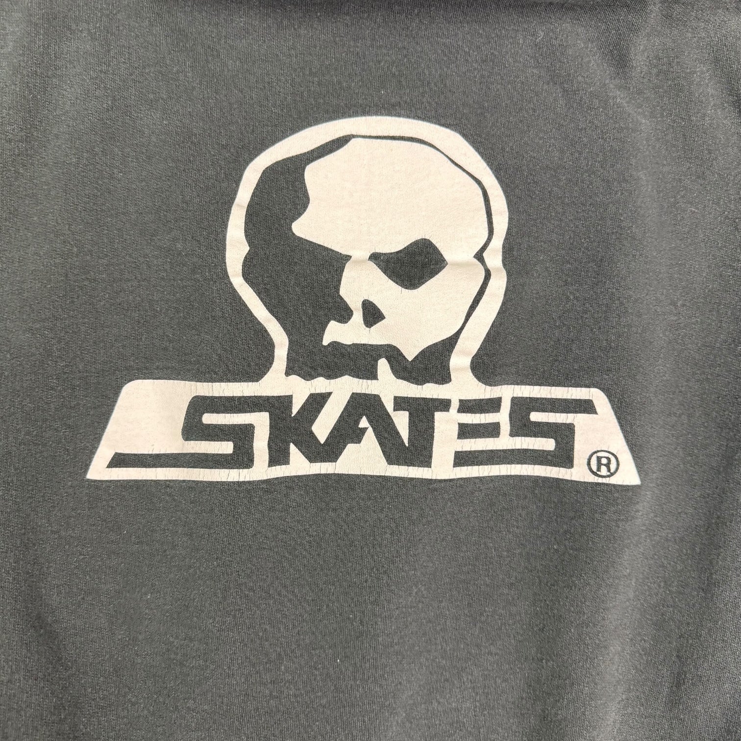 Vintage Skull Skates Logo Hoodie Black