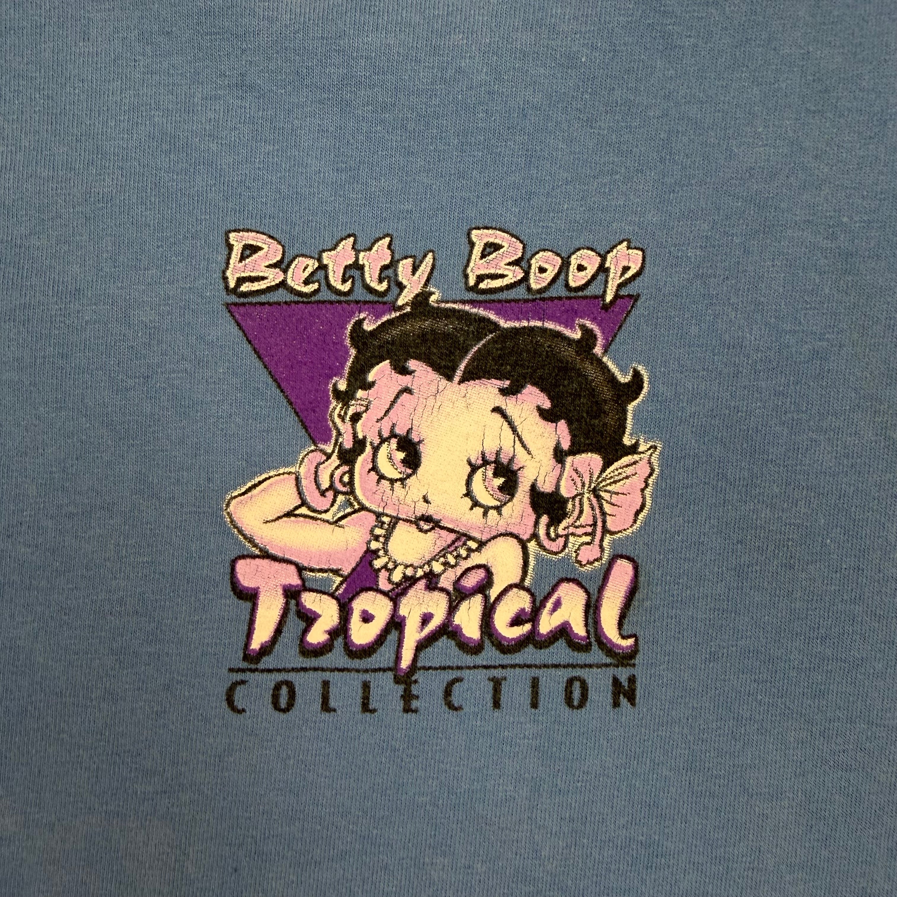 1996 Betty Boop Tropical Princess Tee Blue
