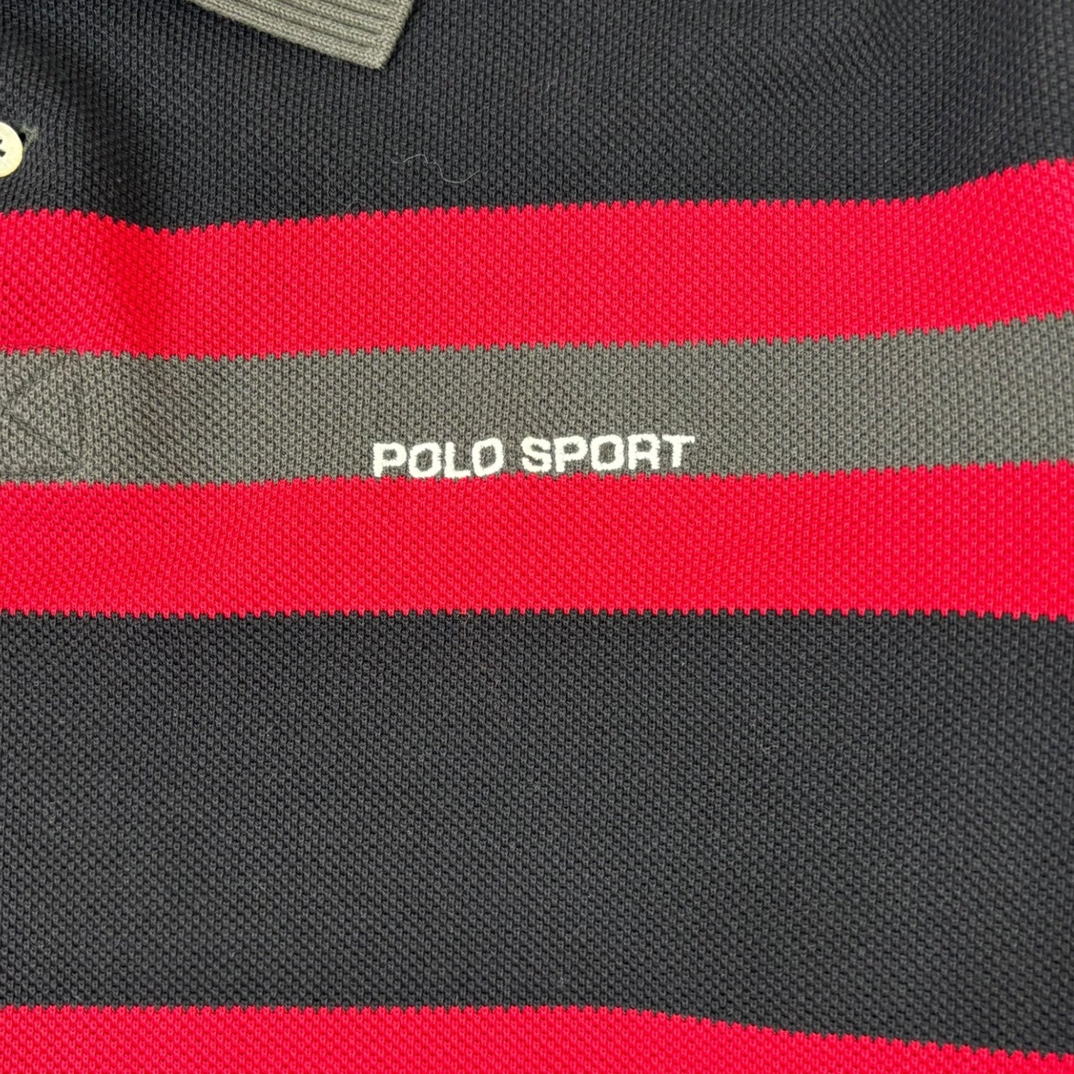 Vintage Polo Sport Striped Polo Long Sleeve Shirt