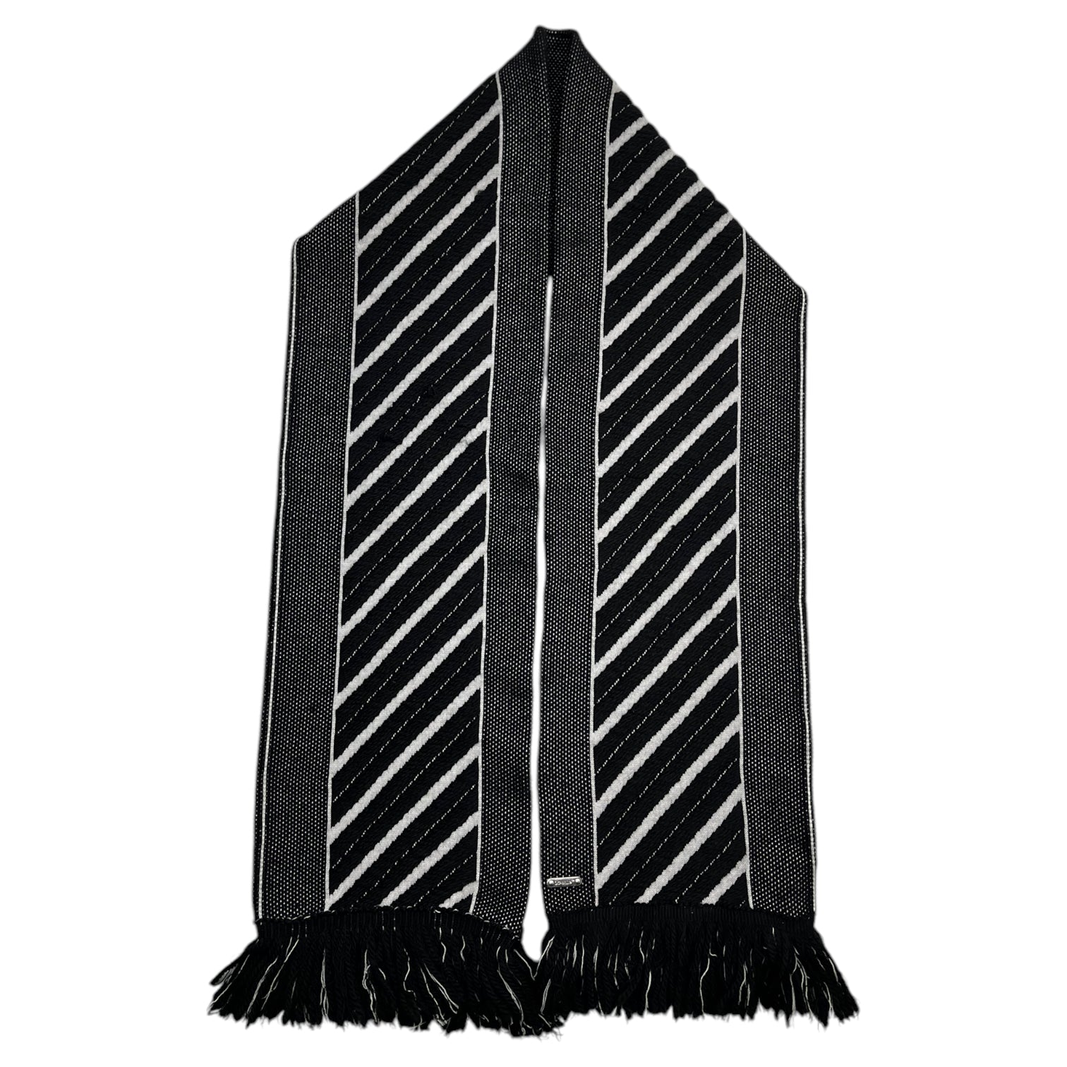 Off-White Jumbo Knit Scarf Black/White