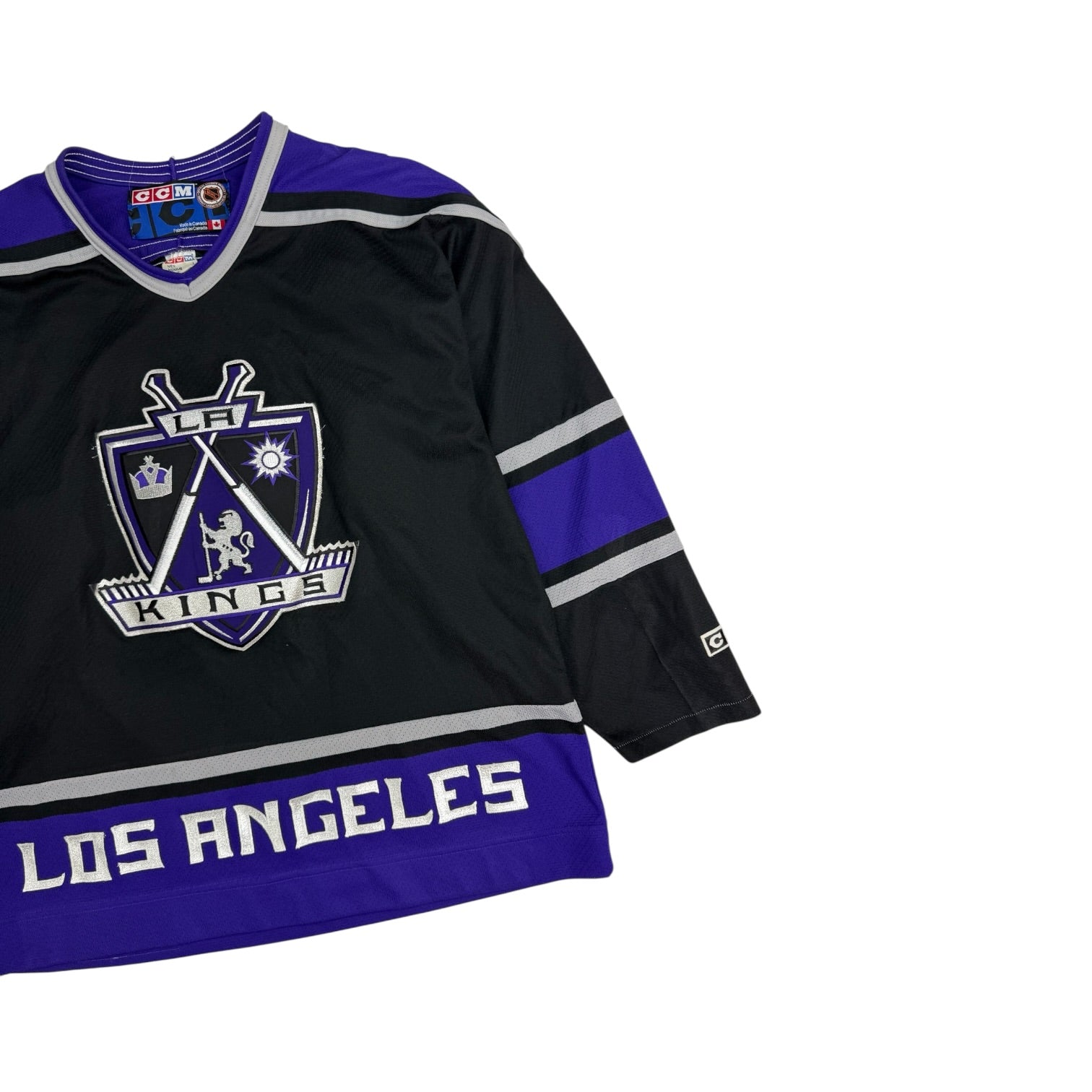 Vintage CCM Los Angeles Kings Coat Of Arms Hockey Jersey Black