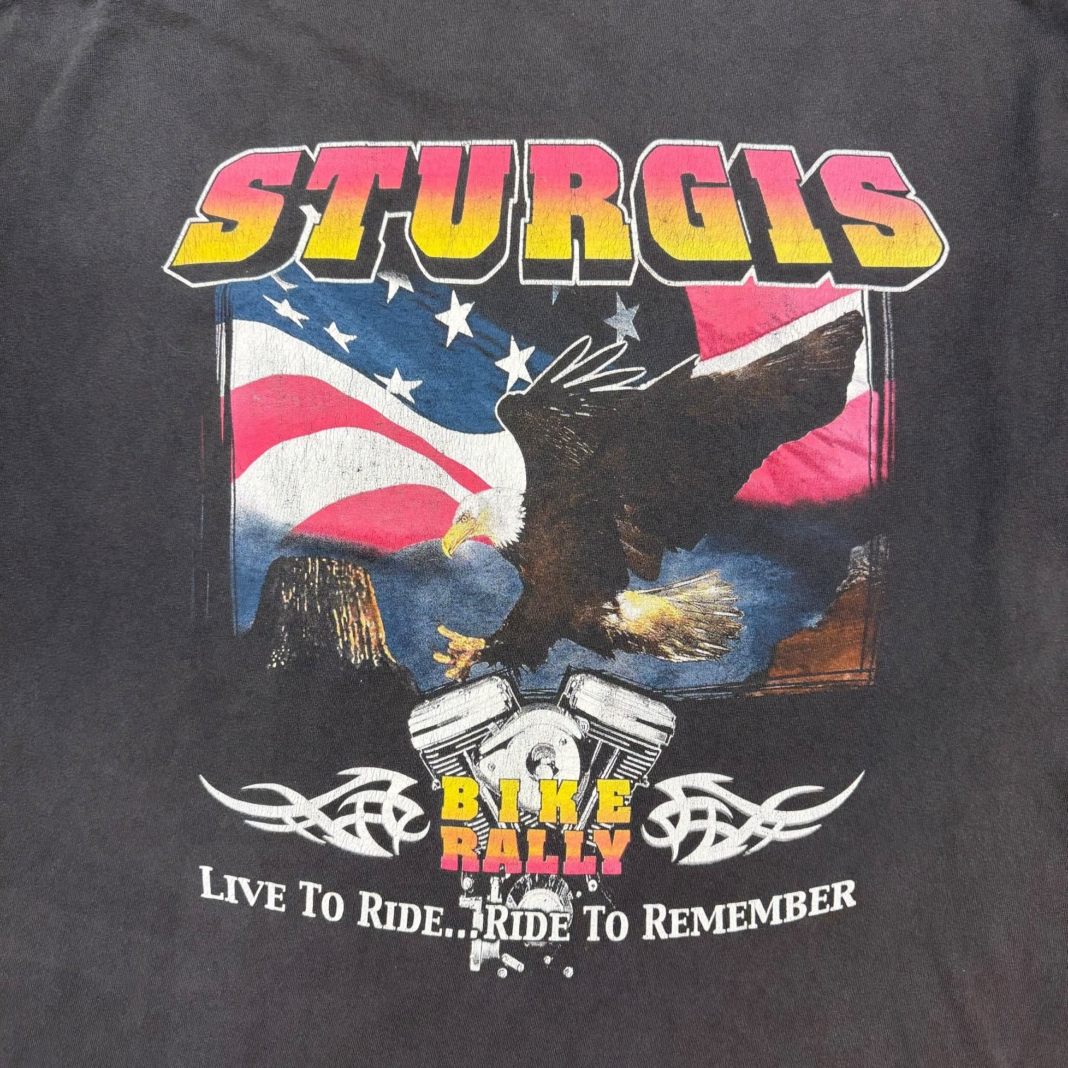 Vintage Sturgis Bike Rally Tee Faded Black
