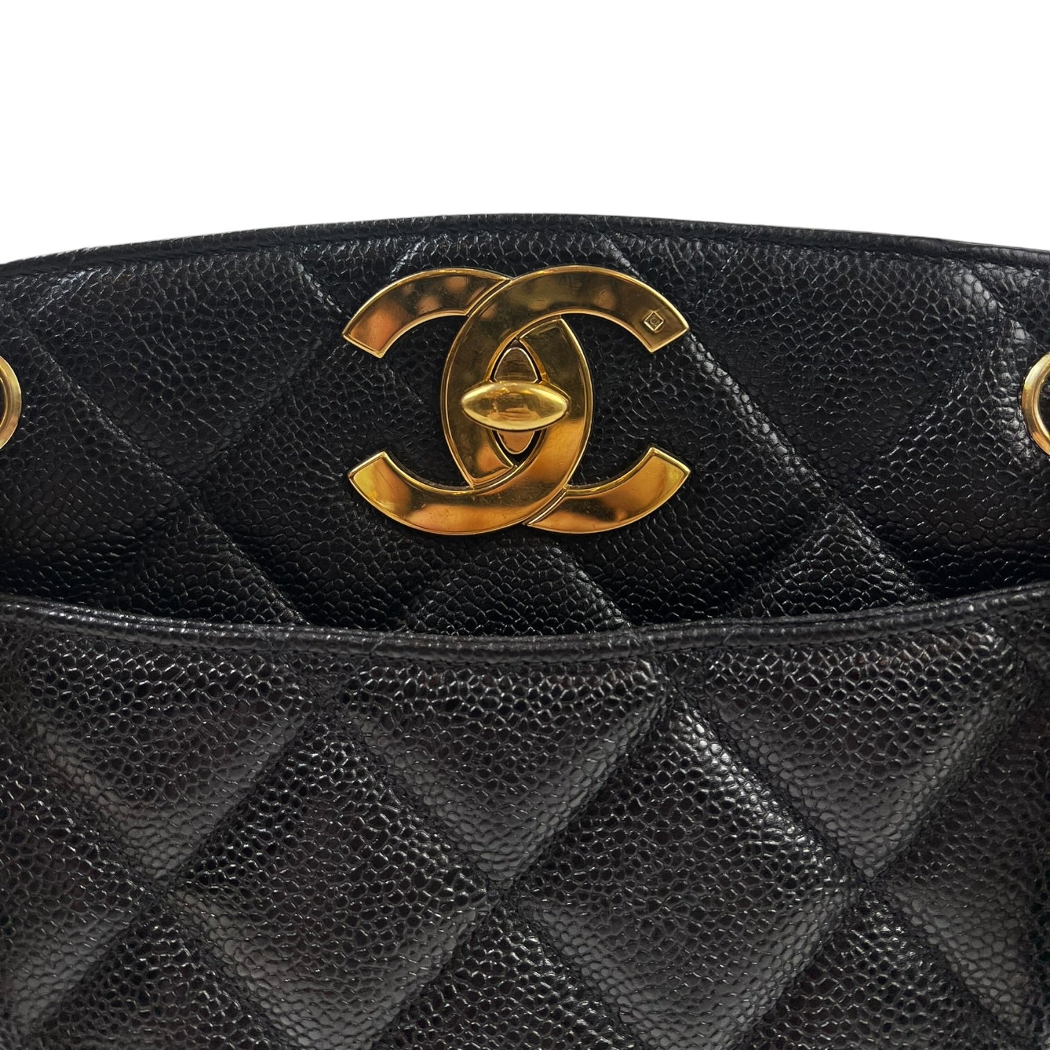 1994 Chanel Quilted Caviar Leather Tote Bag