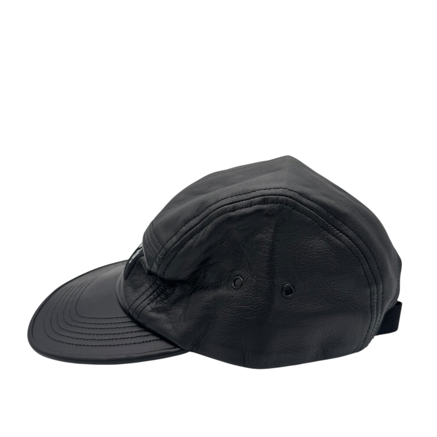 Supreme Leather Camp 5-Panel Cap Black