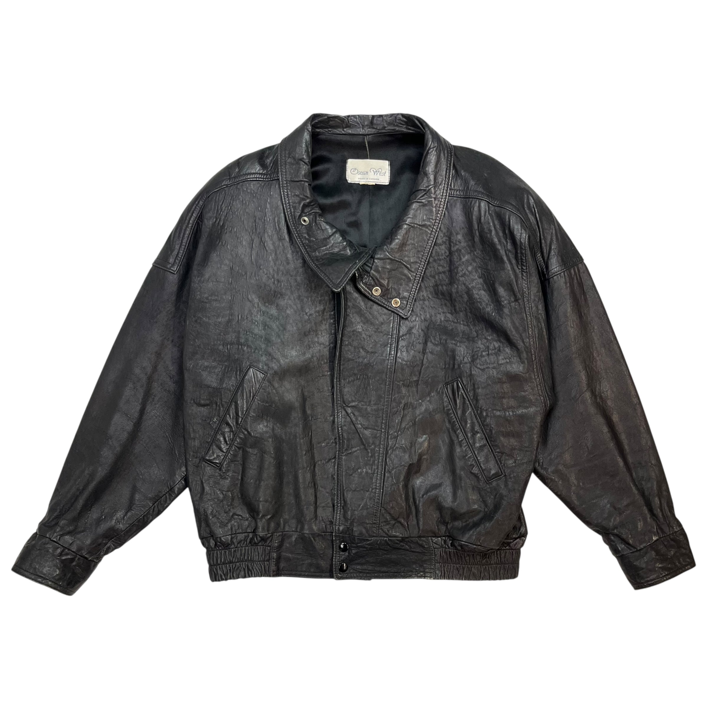 Vintage Ocean West Leather Jacket Black
