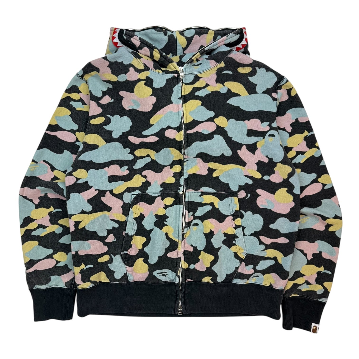 Bape 2nd Shark Full Zip Hoodie Multi Camo