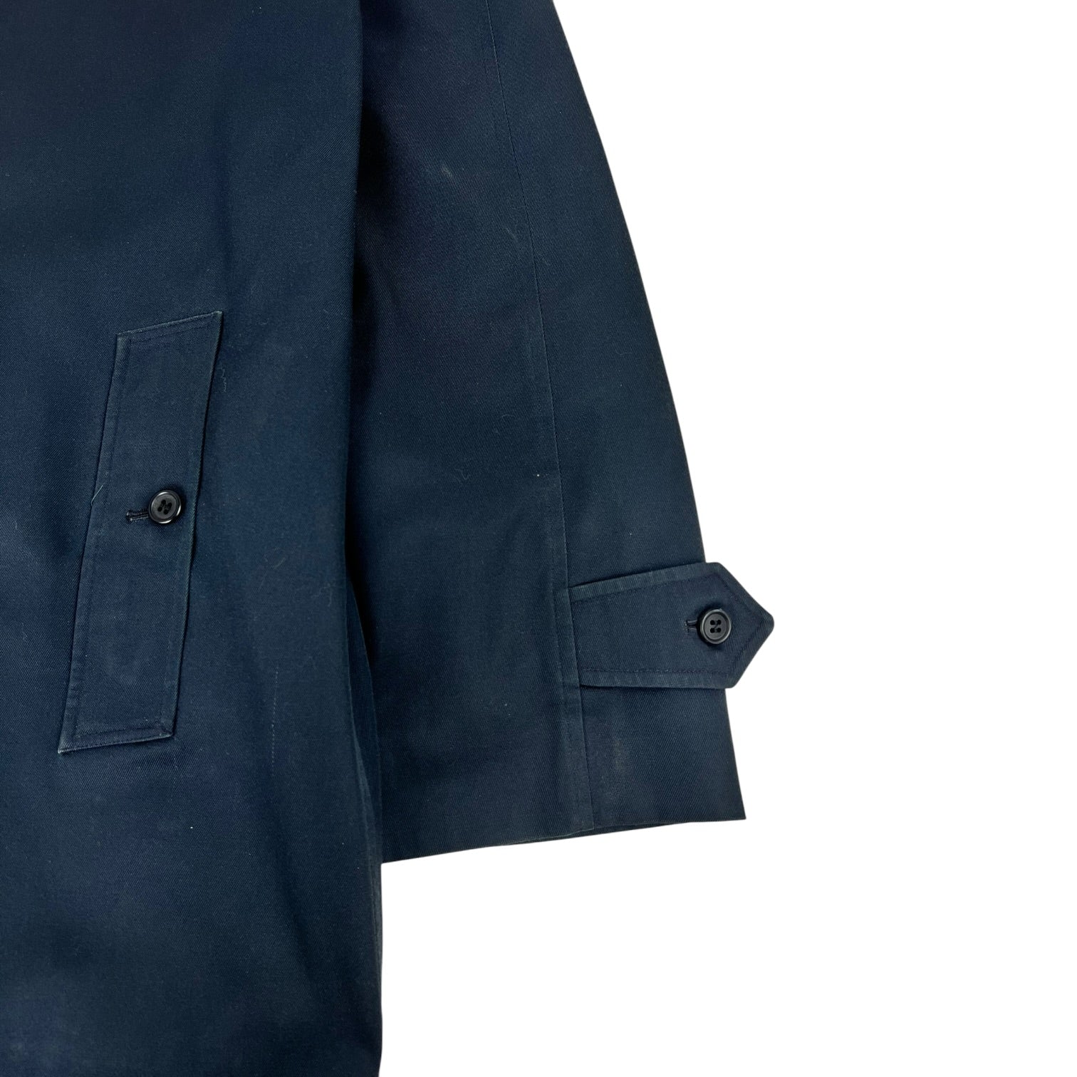 Vintage Burberry Balmacaan Jacket Navy Blue