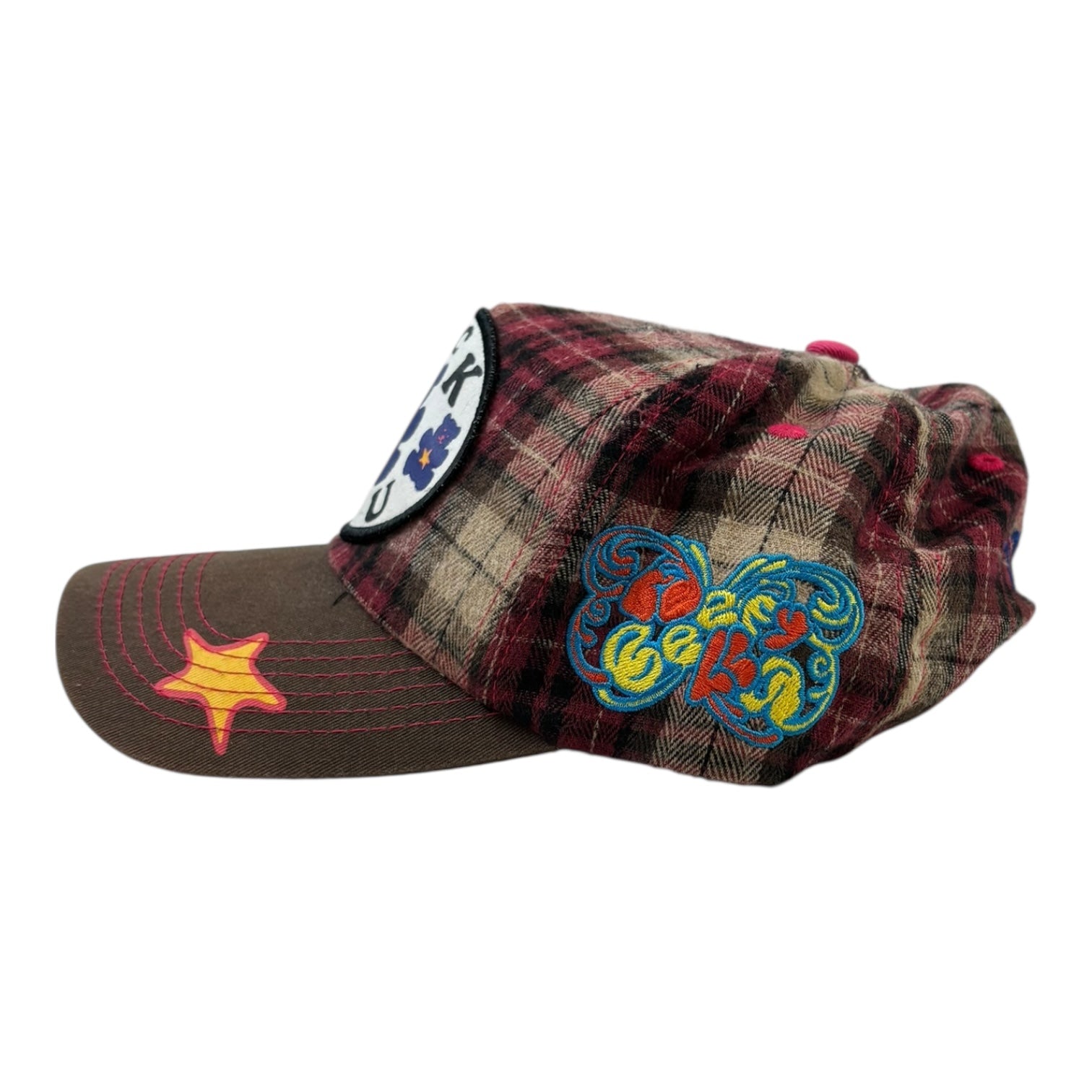 (W) Beepy Bella “F*ck You” Plaid Trucker Hat