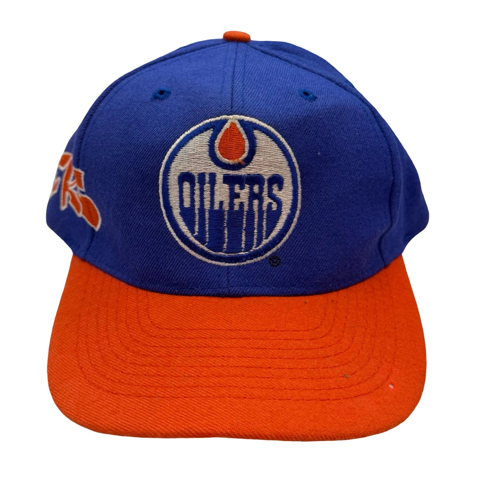 Vintage Edmonton Oilers CCM Graffiti Snapback Hat Blue