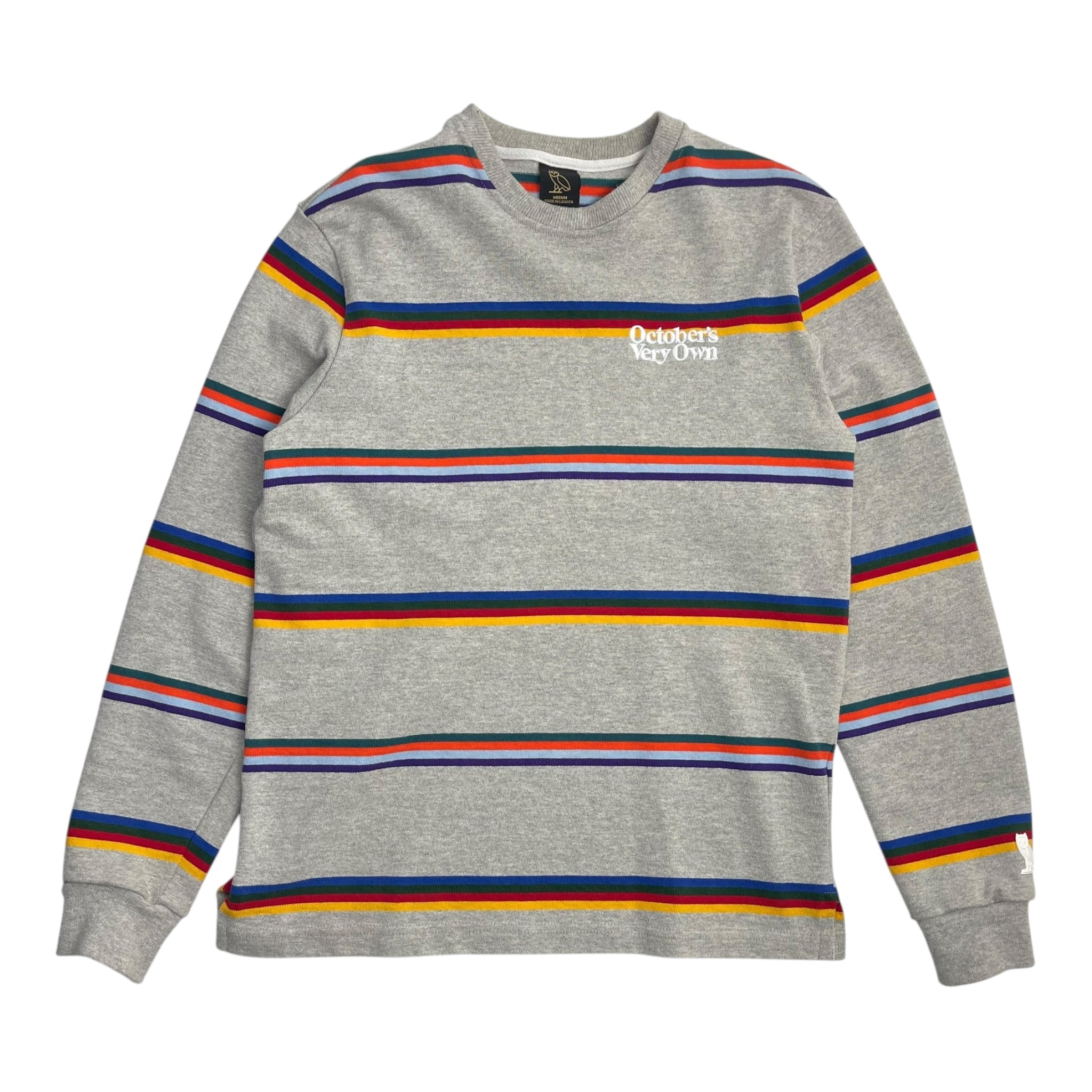 OVO Striped Crewneck Grey