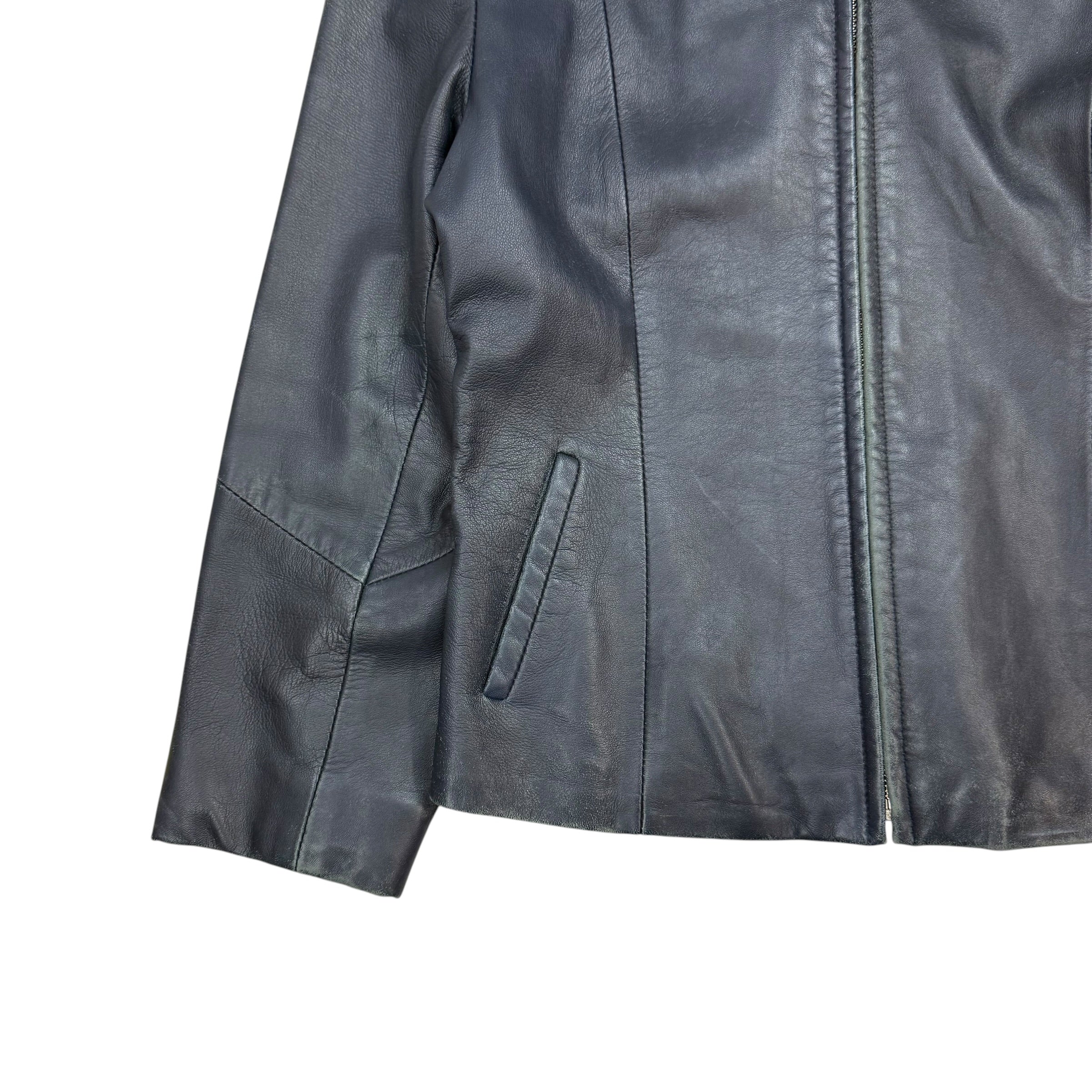 (W) Vintage Bod & Christensen Leather Jacket Black