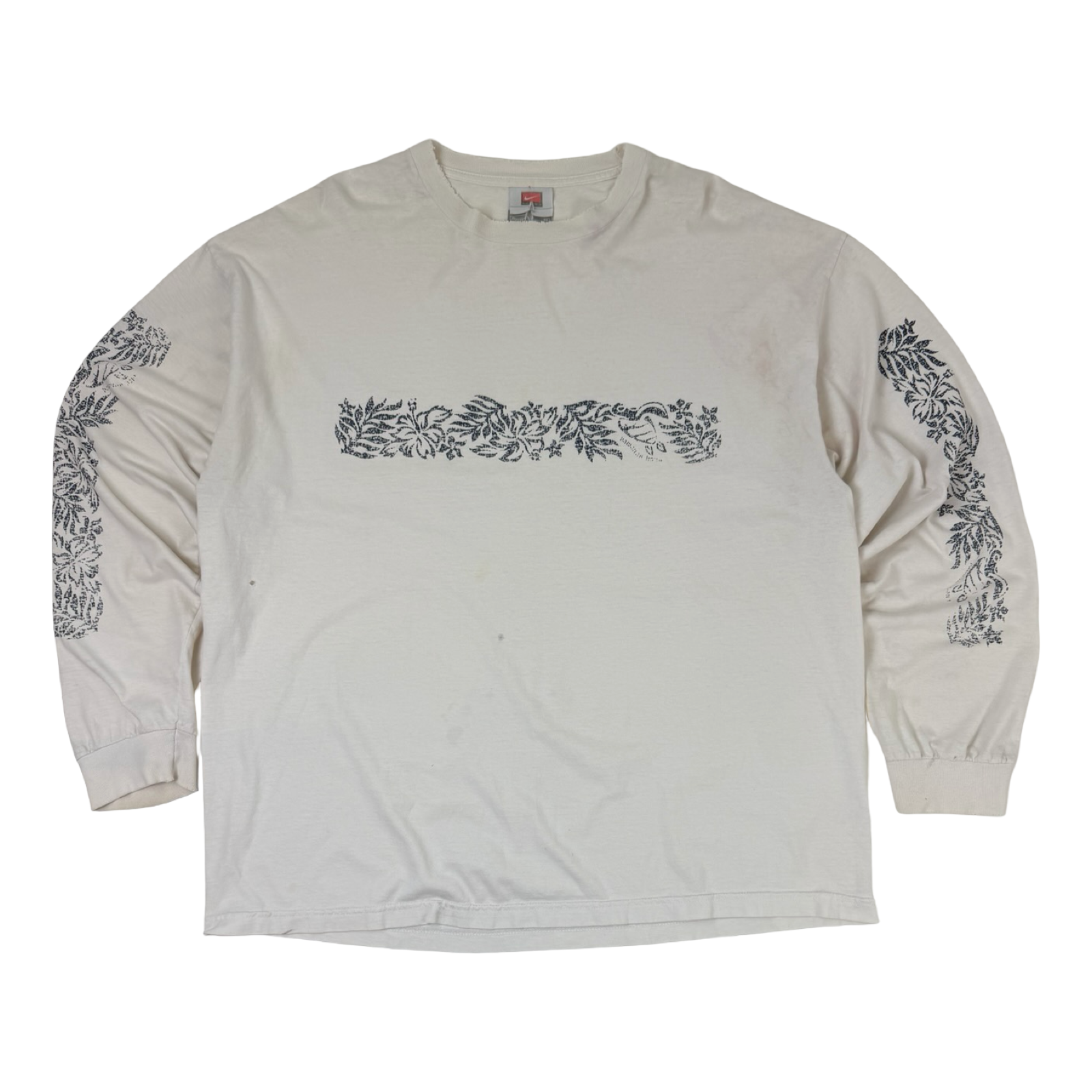 Vintage Team Nike Long Sleeve Floral Shirt White