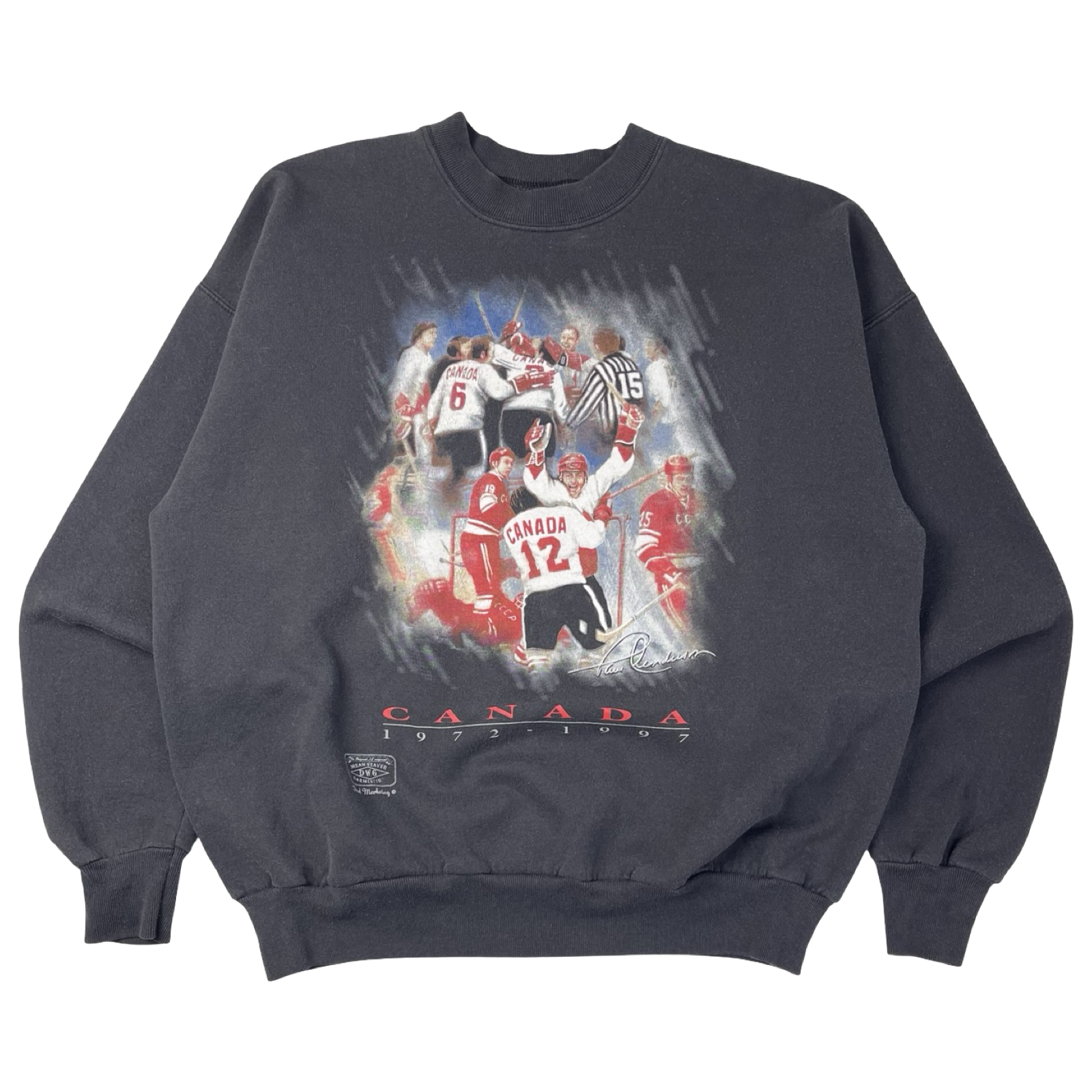 1997 Canada Hockey Crewneck Faded Black