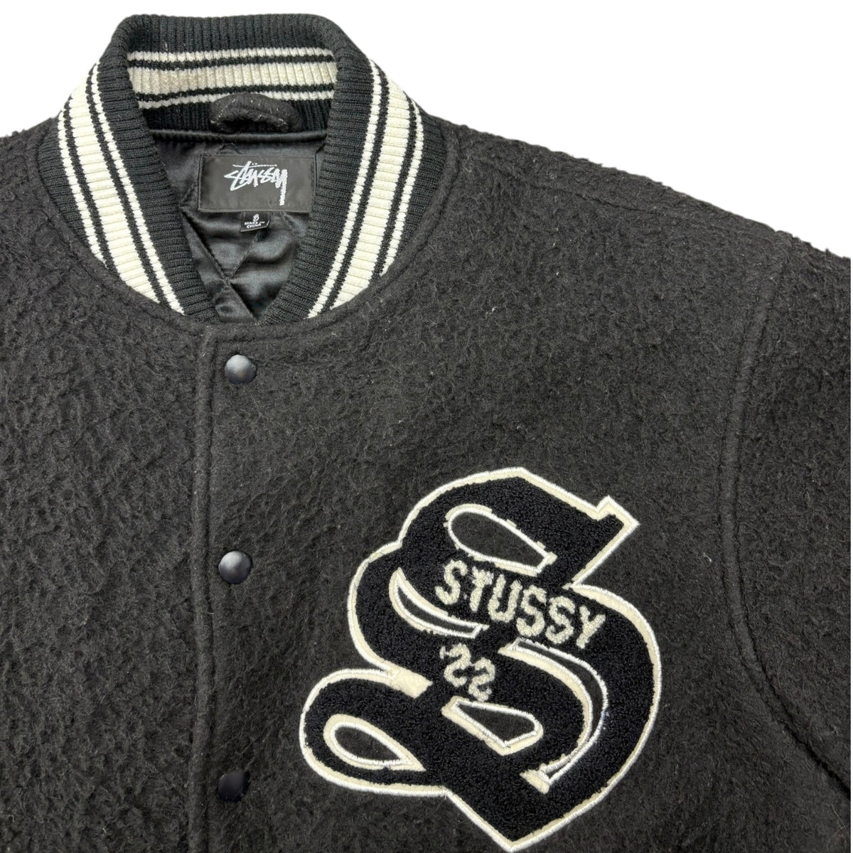 Stussy Casentino Wool Varsity Bomber Jacket Black