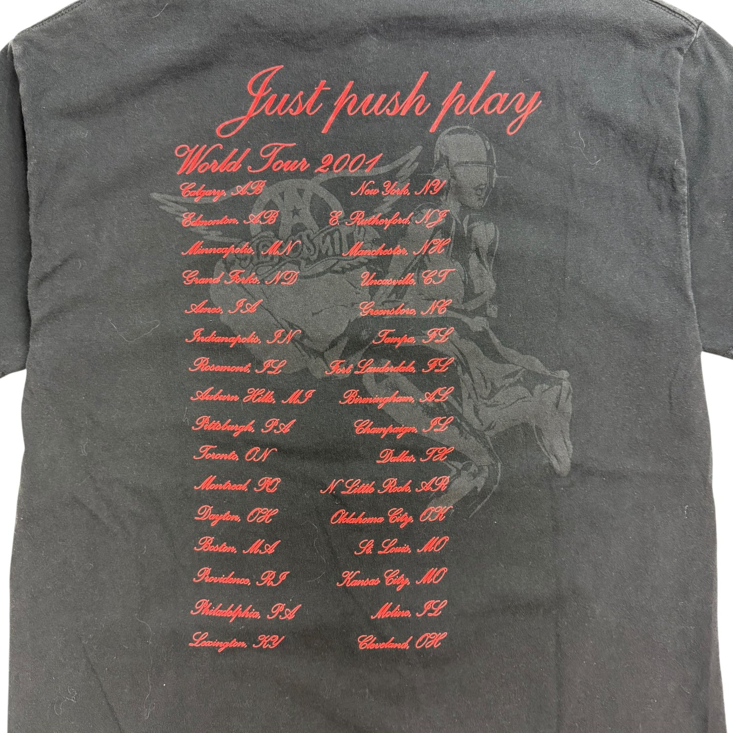 2001 Aerosmith ‘Just Push Play’ World Tour Tee Black