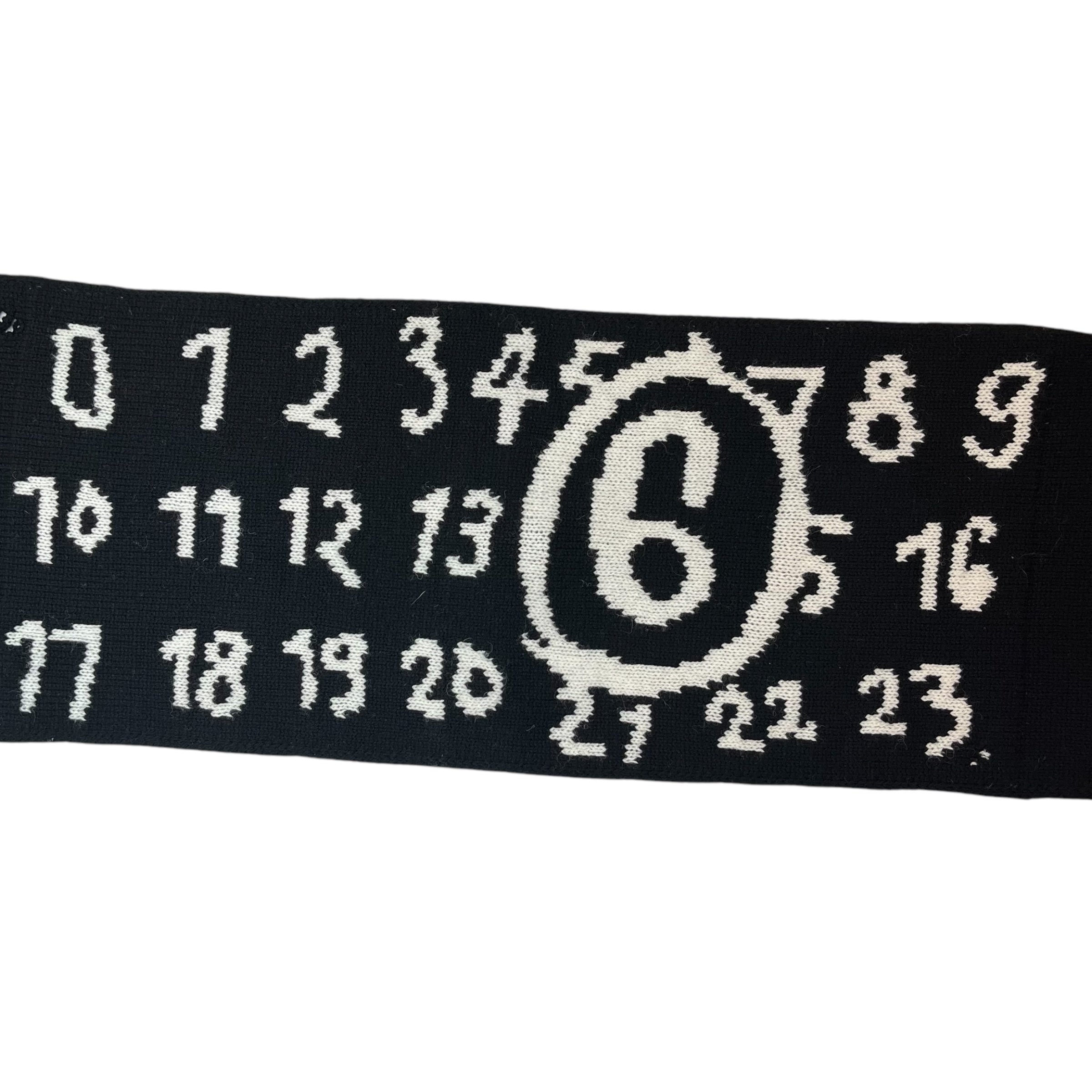 Mason Margiela Distressed Numeric Scarf Black