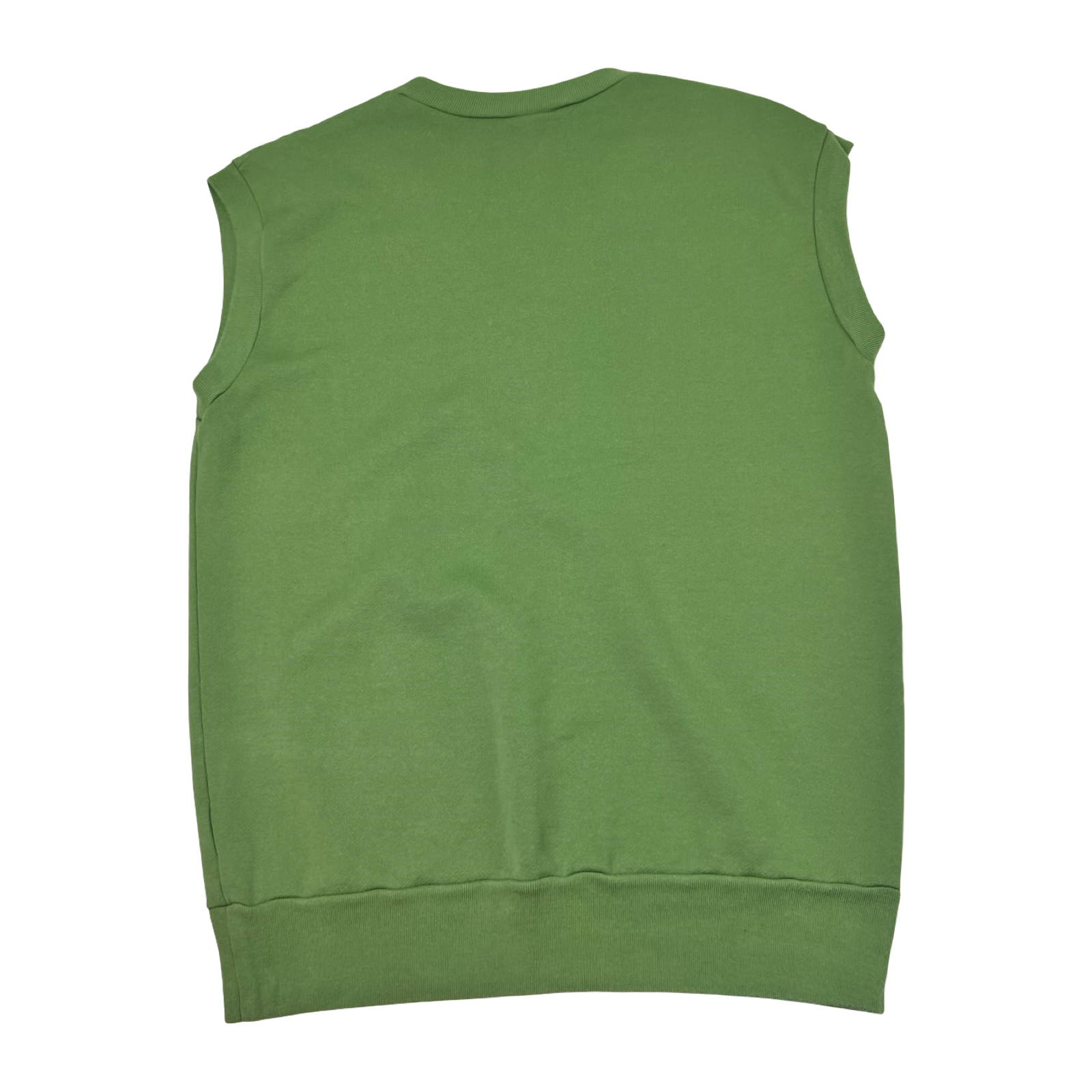 Auralee Light Flowy Sweat V-Neck Ribbed Hem Vest Green