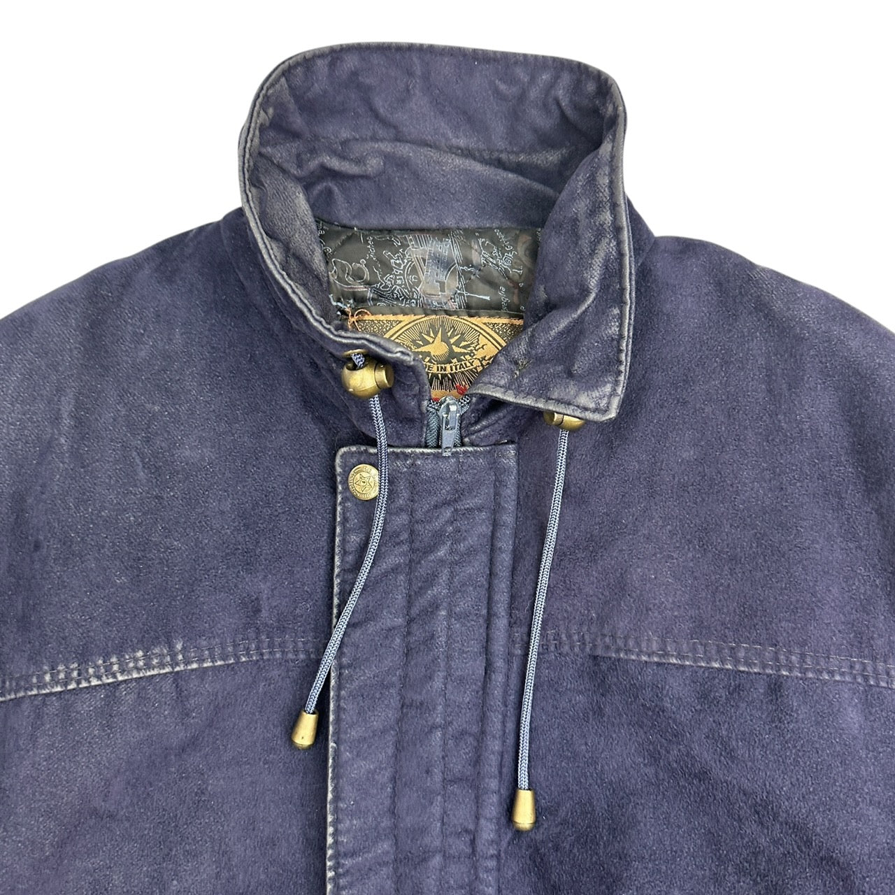 Vintage PE Suede Bomber Jacket Navy
