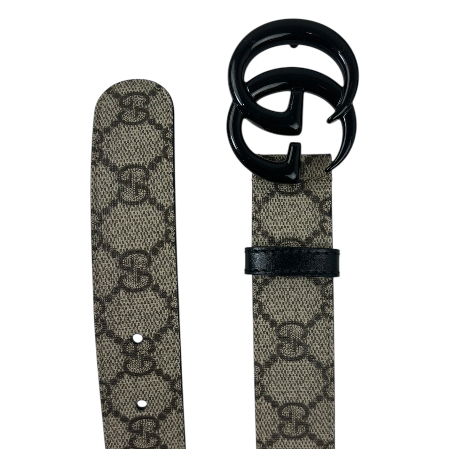 Gucci Marmont Supreme Thin Belt Beige/Ebony