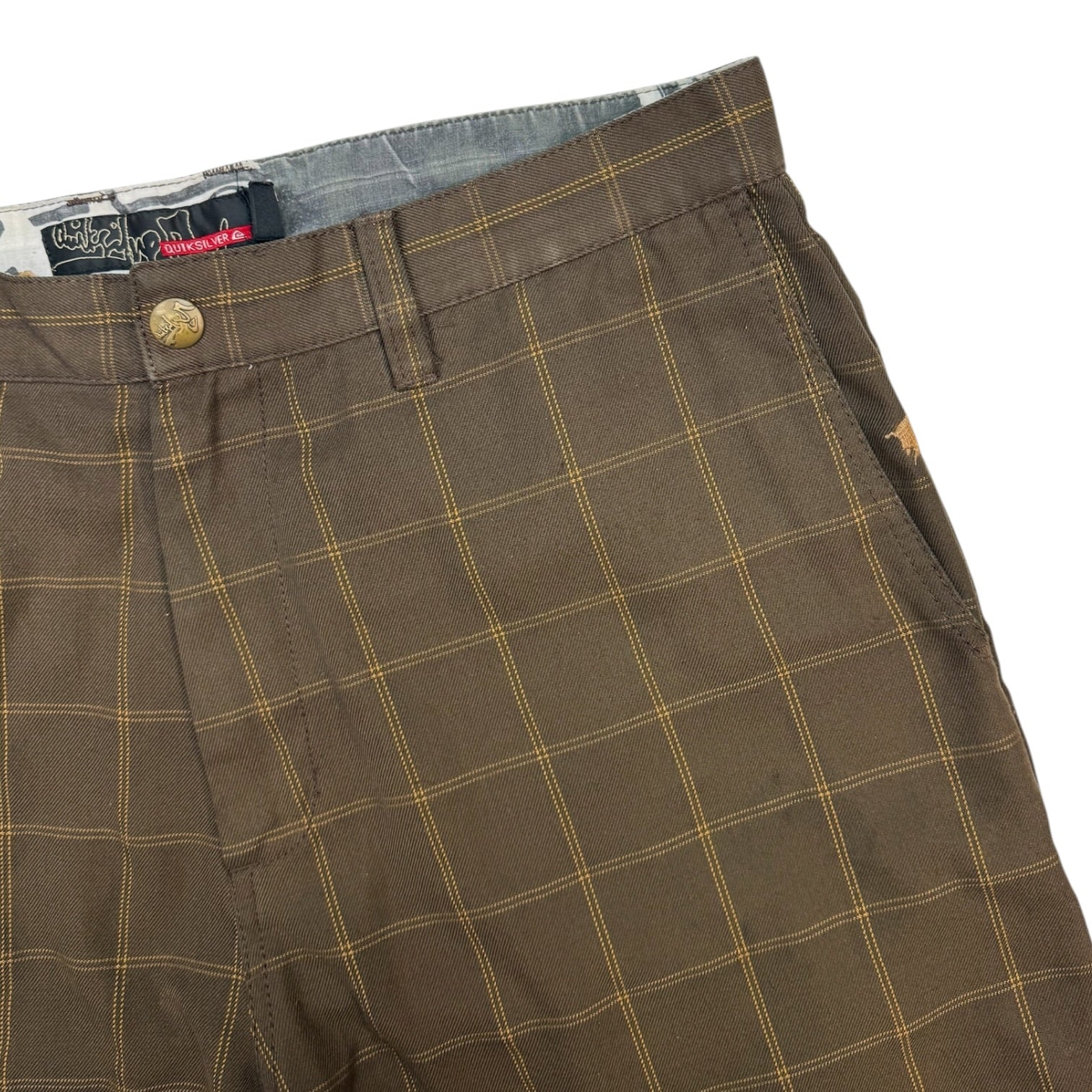 Vintage Y2K Quicksilver Checkered Short Brown