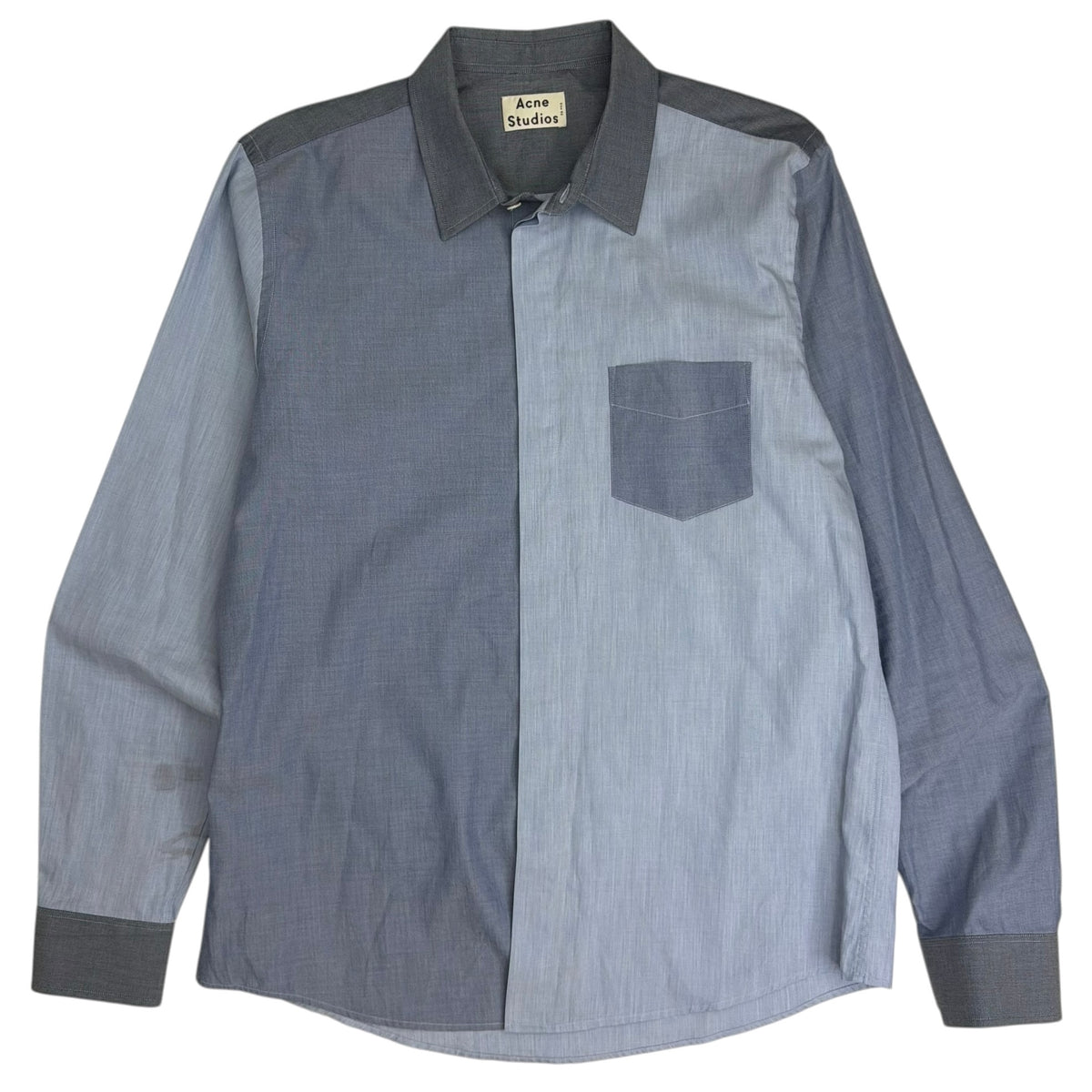 Acne Studios Victor Block Button Up Blue