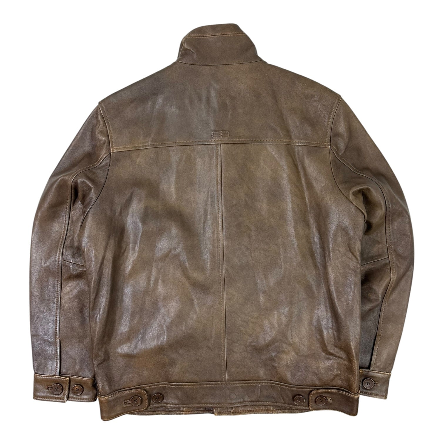 (W) Vintage 1997 Balenciaga Leather Jacket Brown