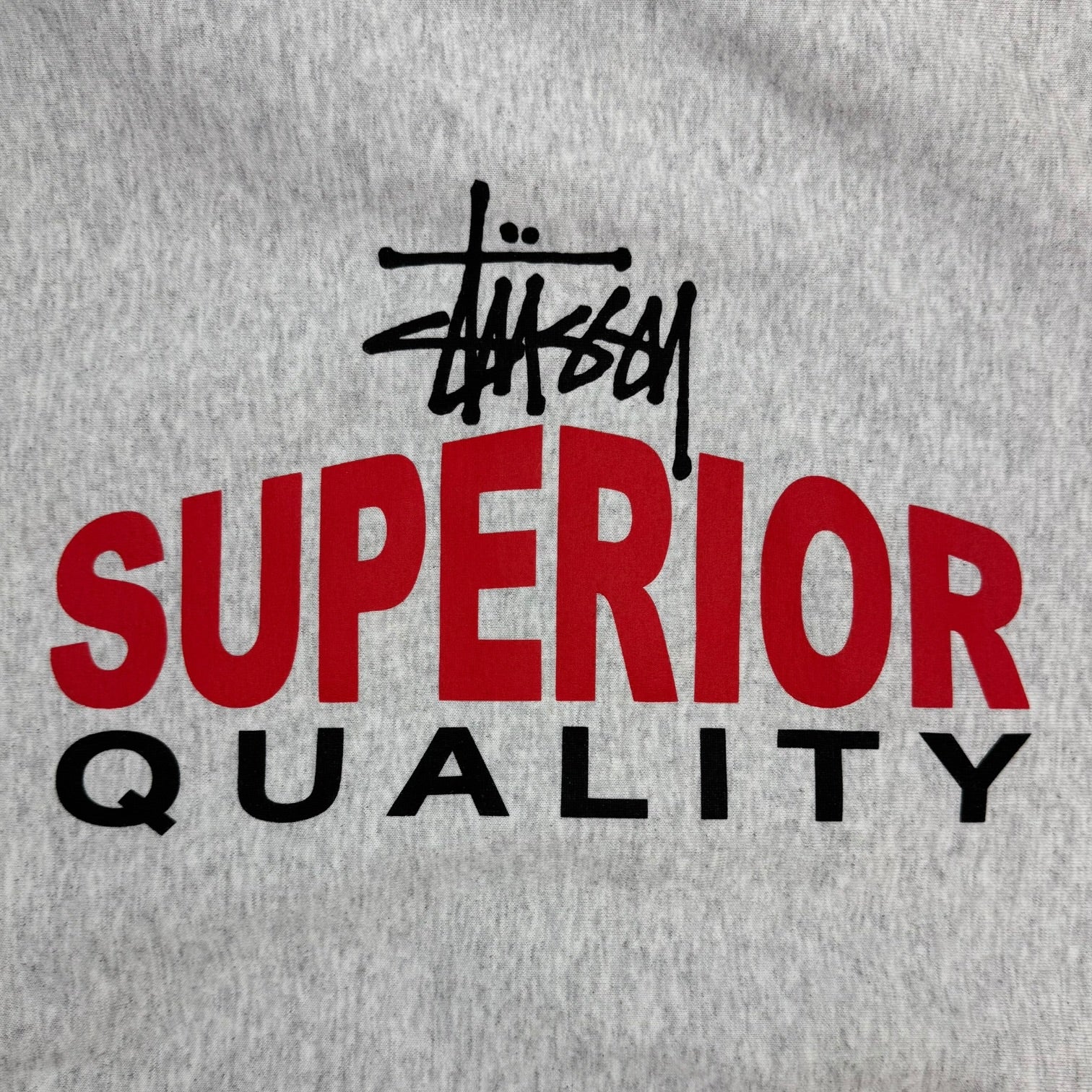 Stussy Superior Quality Zip Up Hoodie Ash Grey