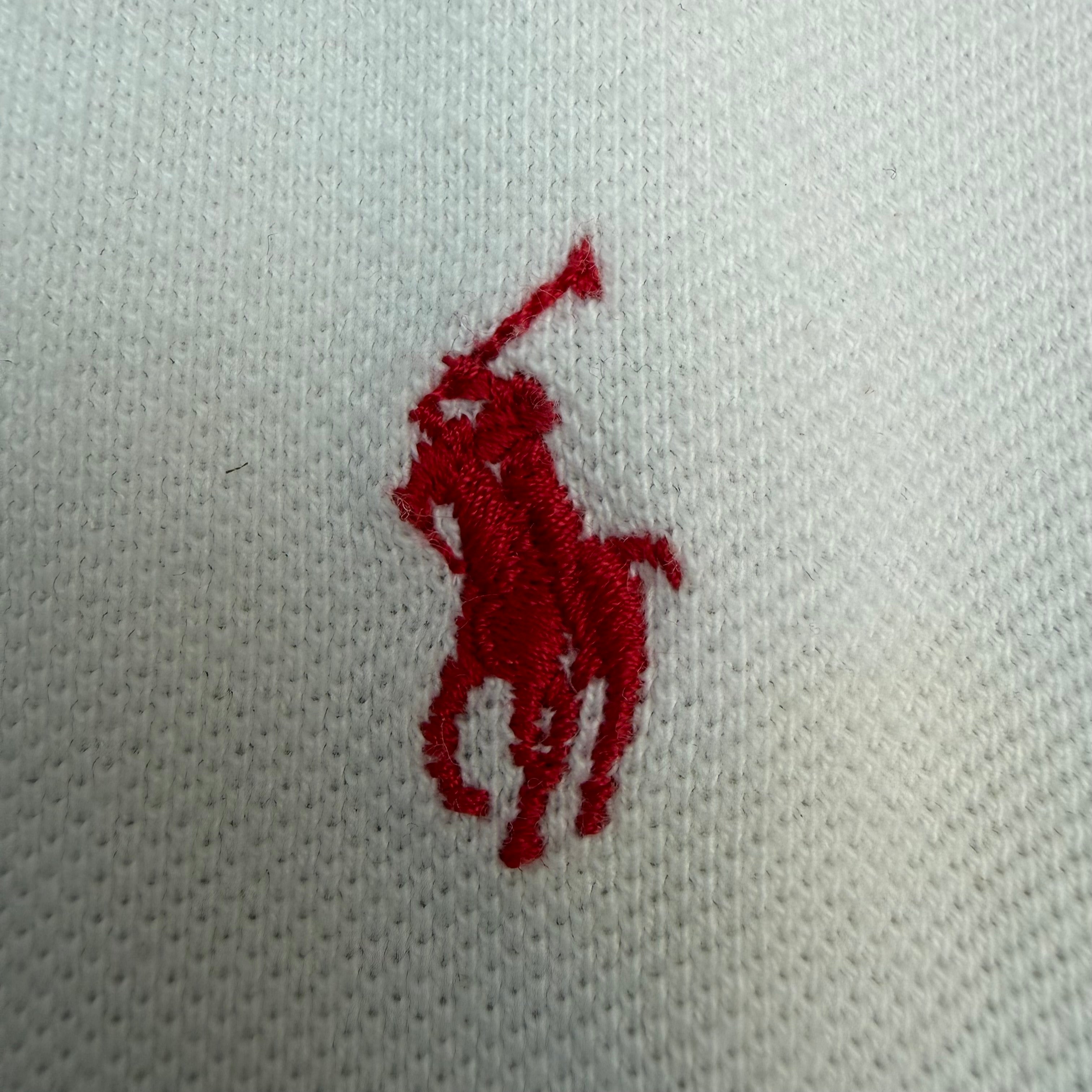 Vintage Polo Ralph Lauren Striped Rugby Longsleeve Polo Navy/White