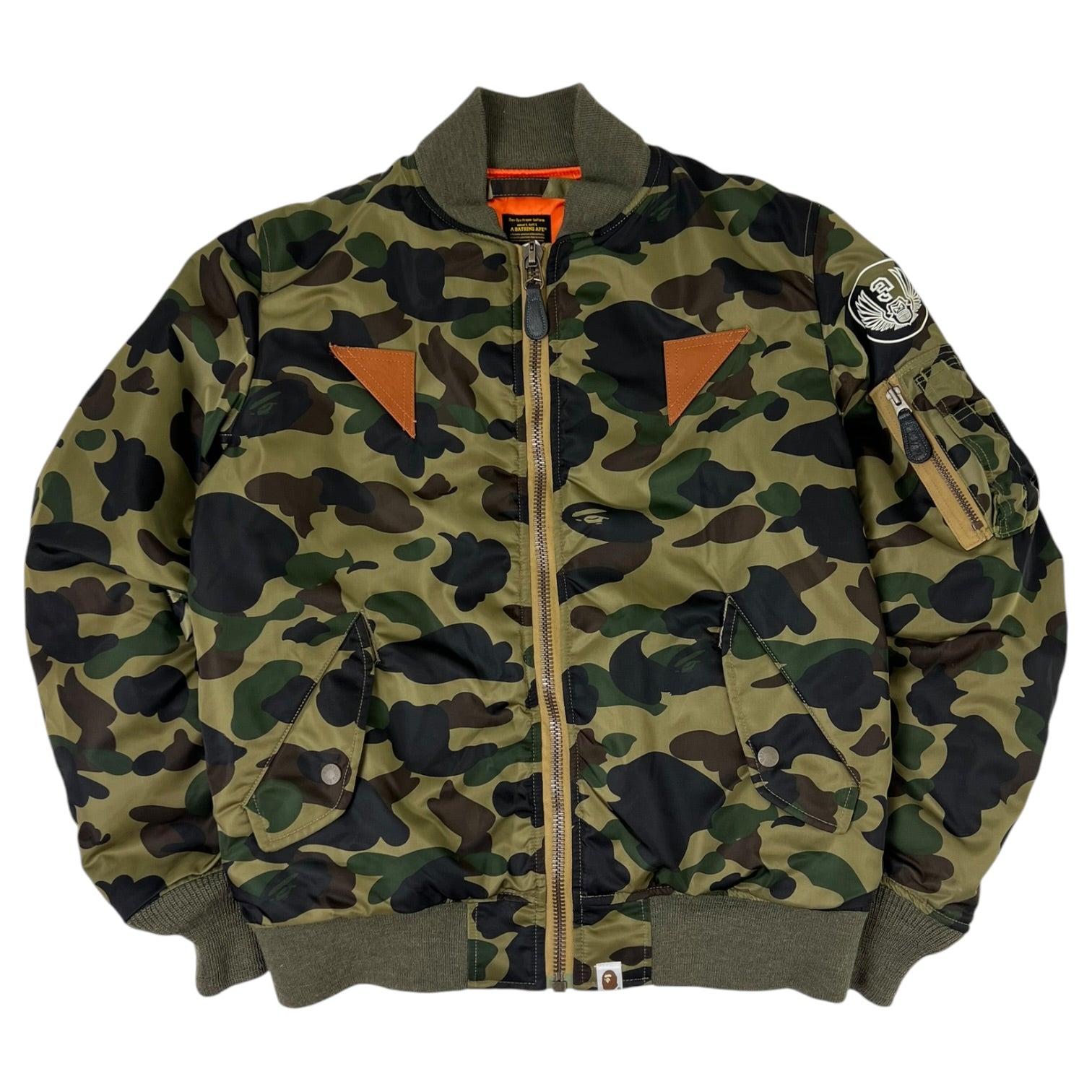 A Bathing Ape 1st Camo MA-1 Flight Jacket Green Camo