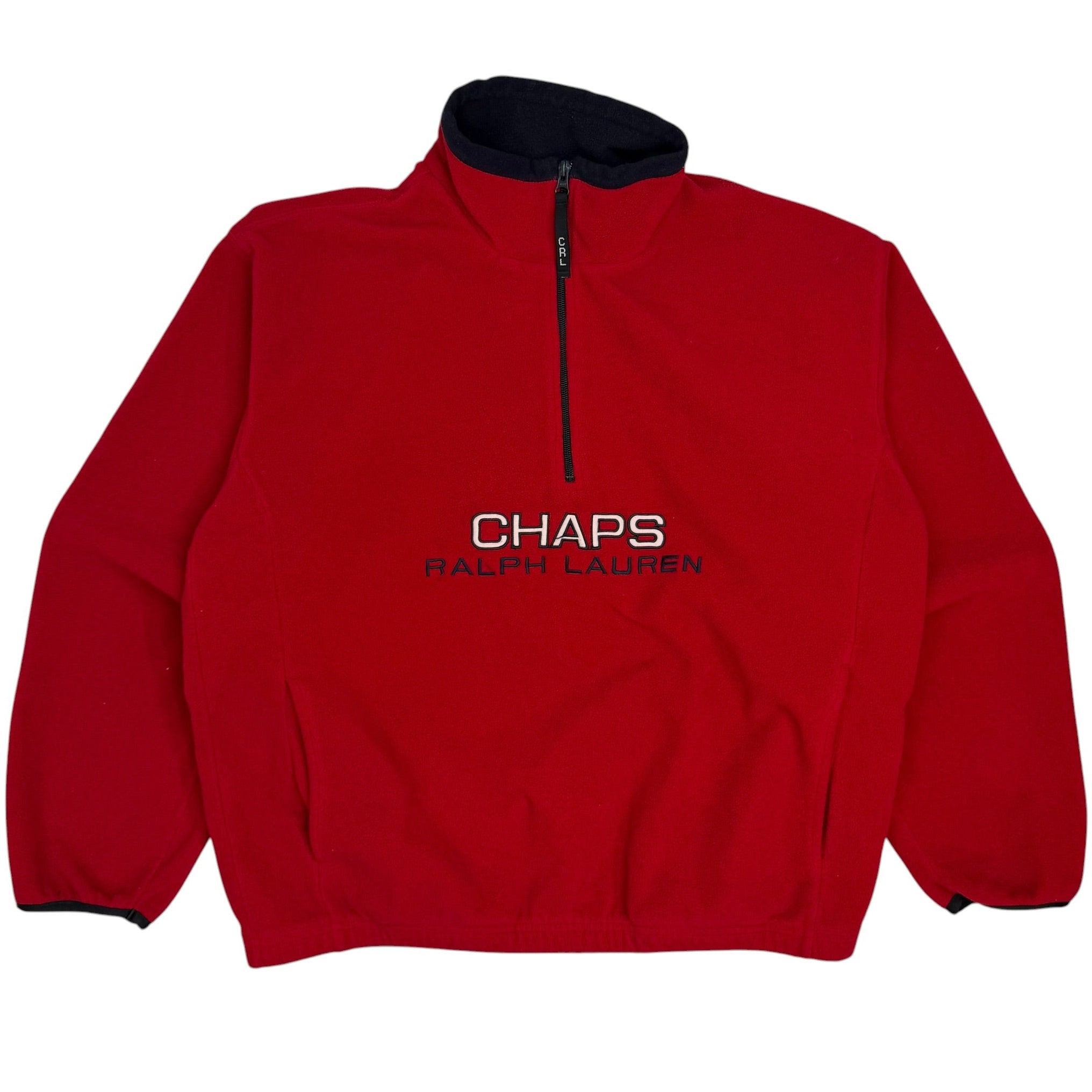 Vintage Chaps Ralph Lauren Fleece Quarter Zip Red