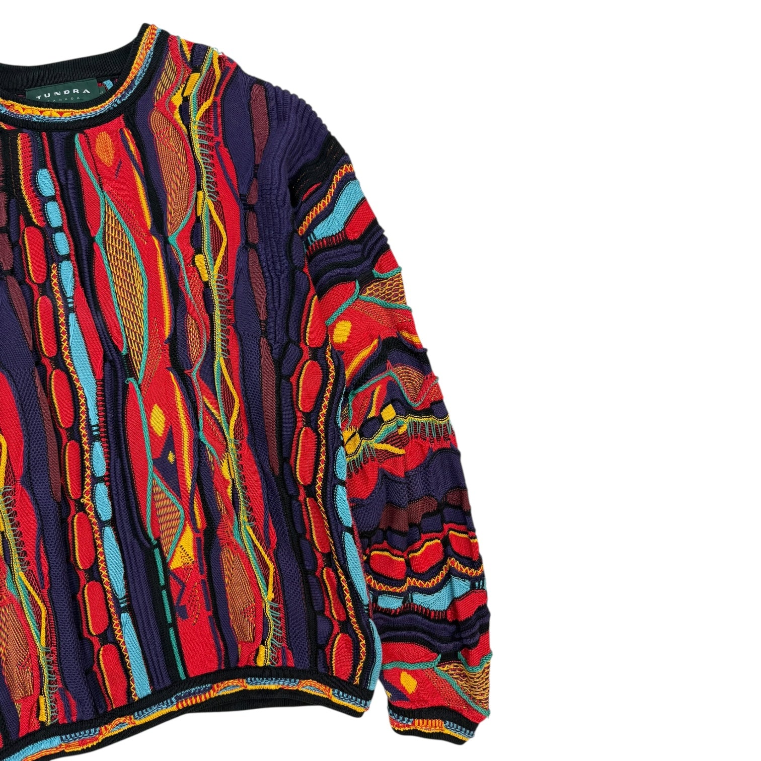 Vintage Tundra 3D Knit Sweater Red/Purple