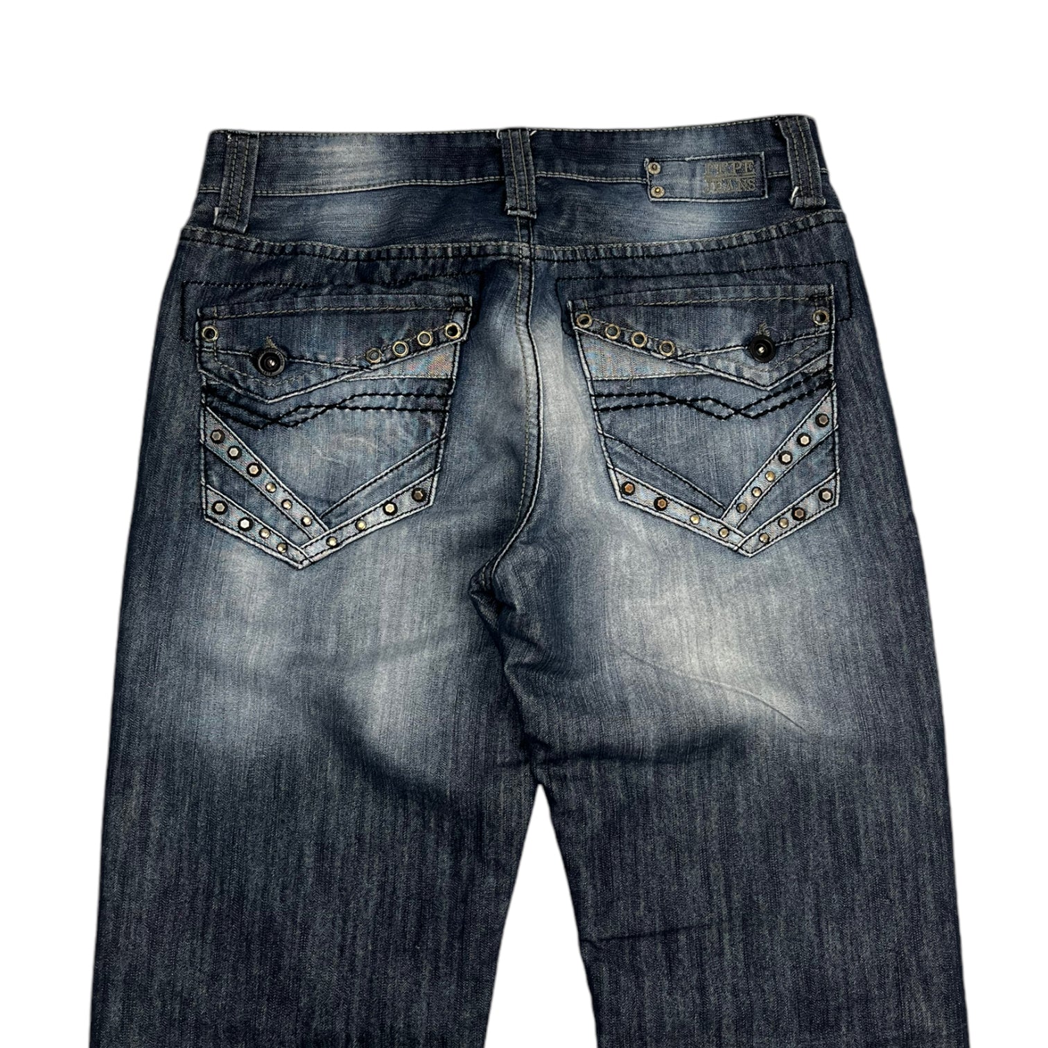 Y2K PEPE Jeans Studded Pockets Straight Denim