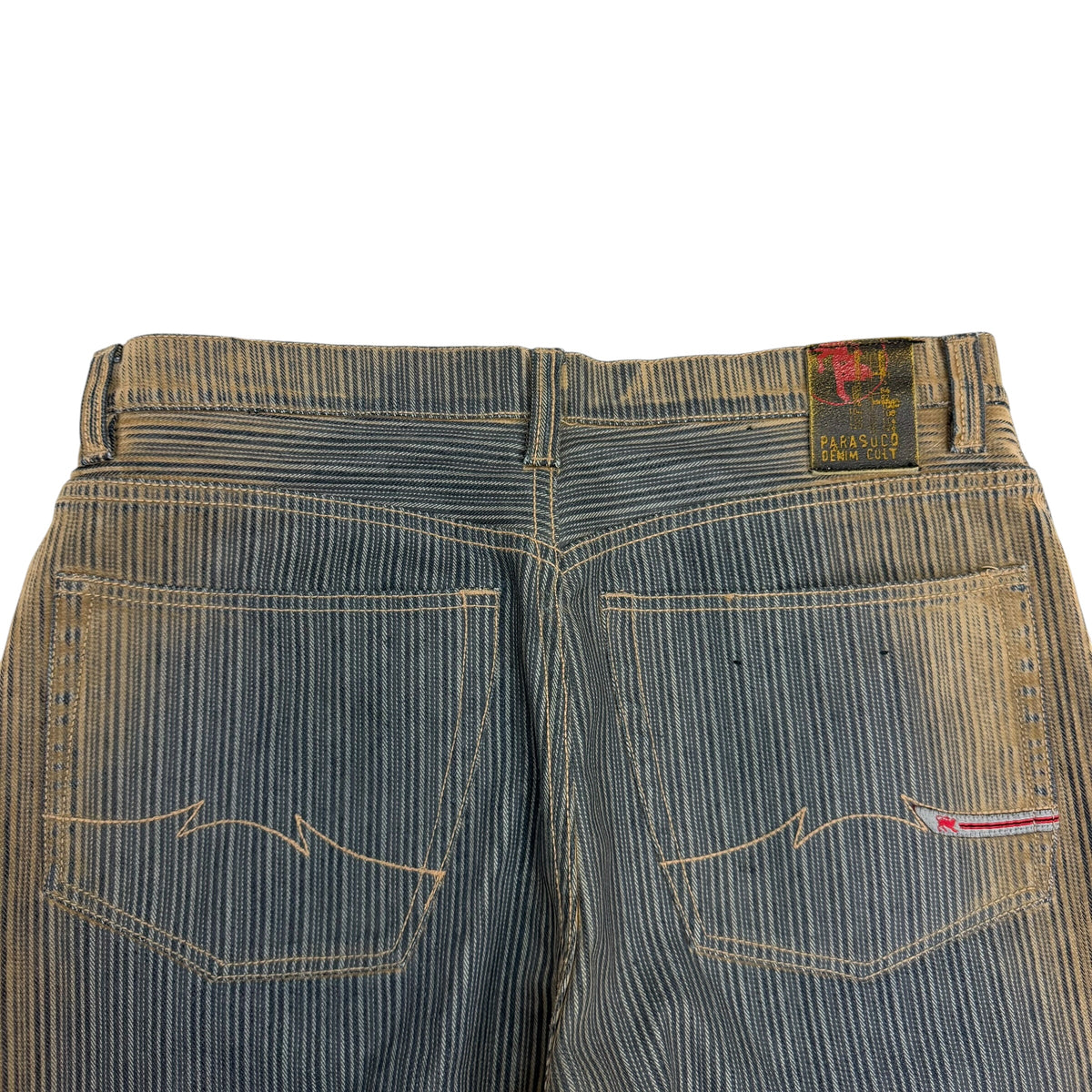 Vintage Parasuco Pinstripe Sandwash Denim Jeans Silver