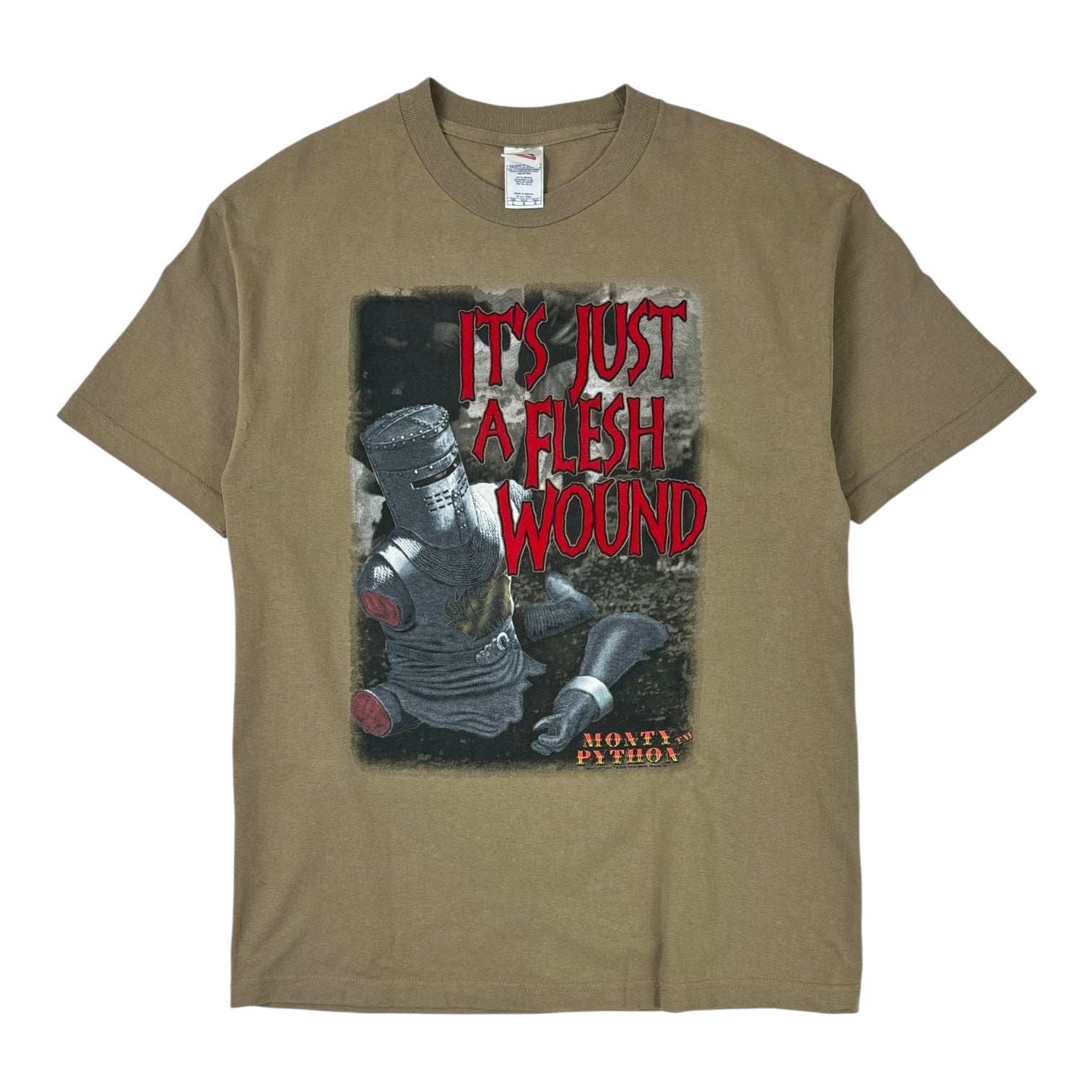 Vintage 2005 Monty Python “It’s Just A Flesh Wound” T-Shirt Tan