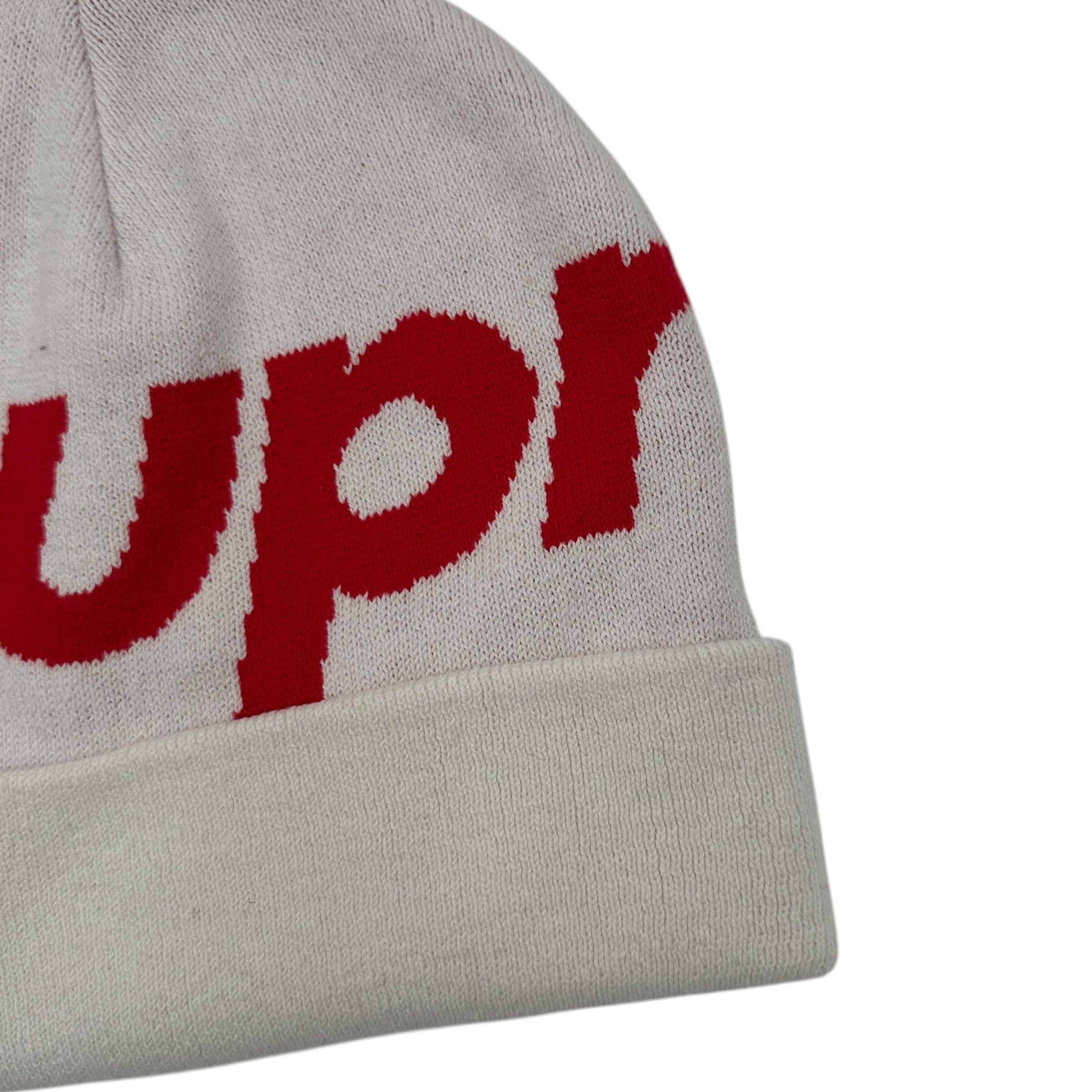 Supreme Big Logo Beanie (FW20) Red/White