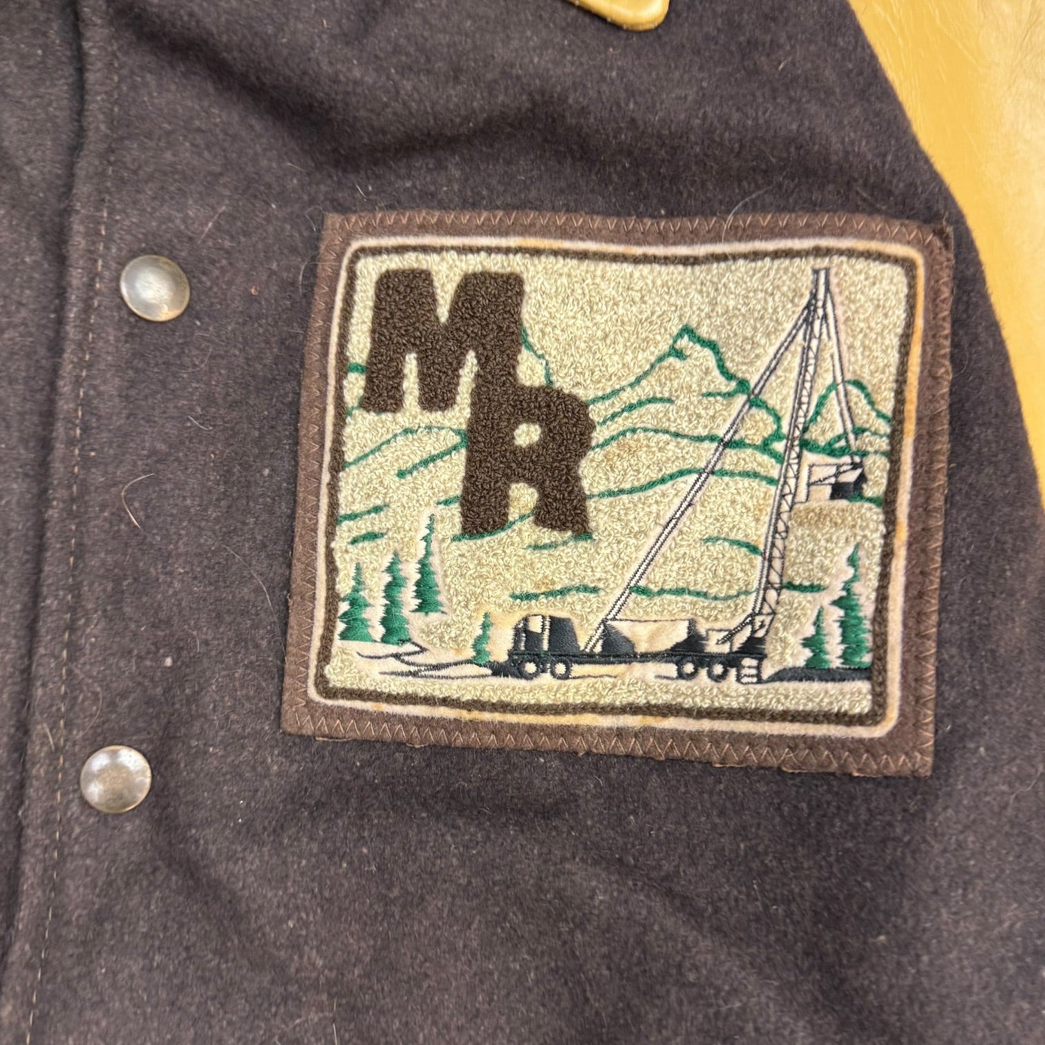 1980s Leather Letterman Jacket Brown/Tan