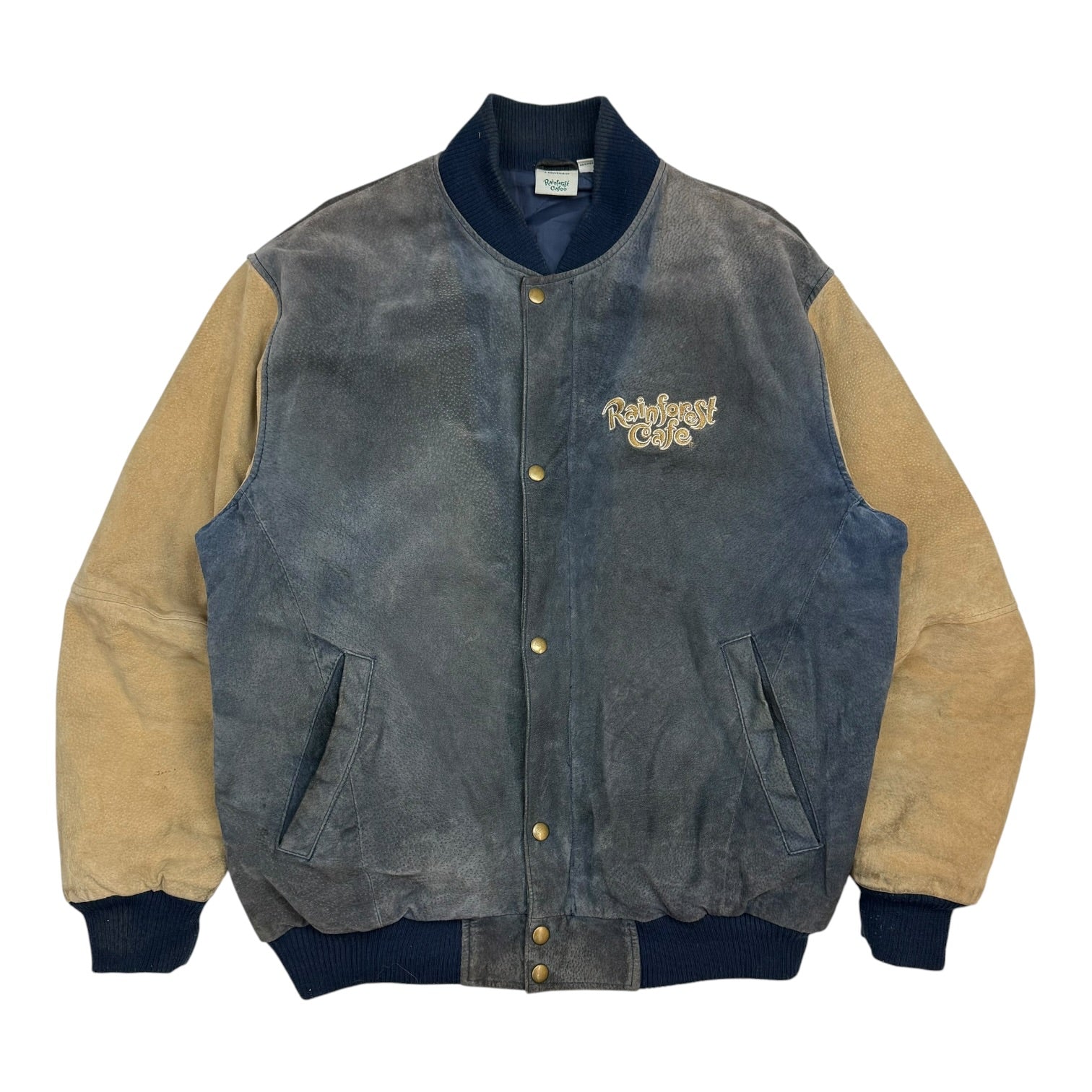 Vintage Rainforest Cafe Bomber Jacket Blue/Tan