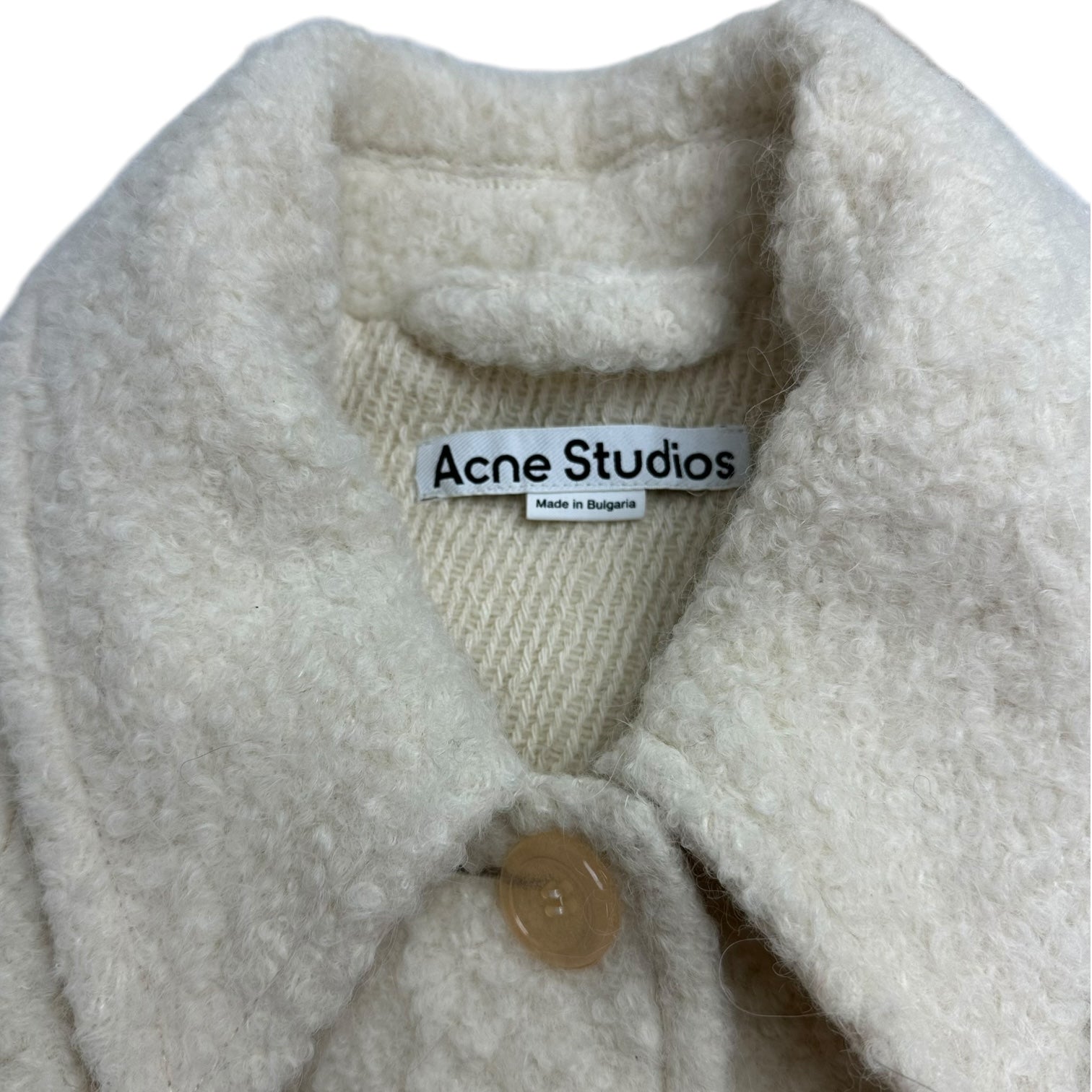 Acne Studios Teddy Coat White