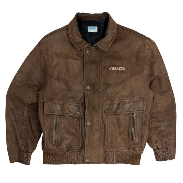 Vintage Mazda Boutique Suede Leather Jacket Brown