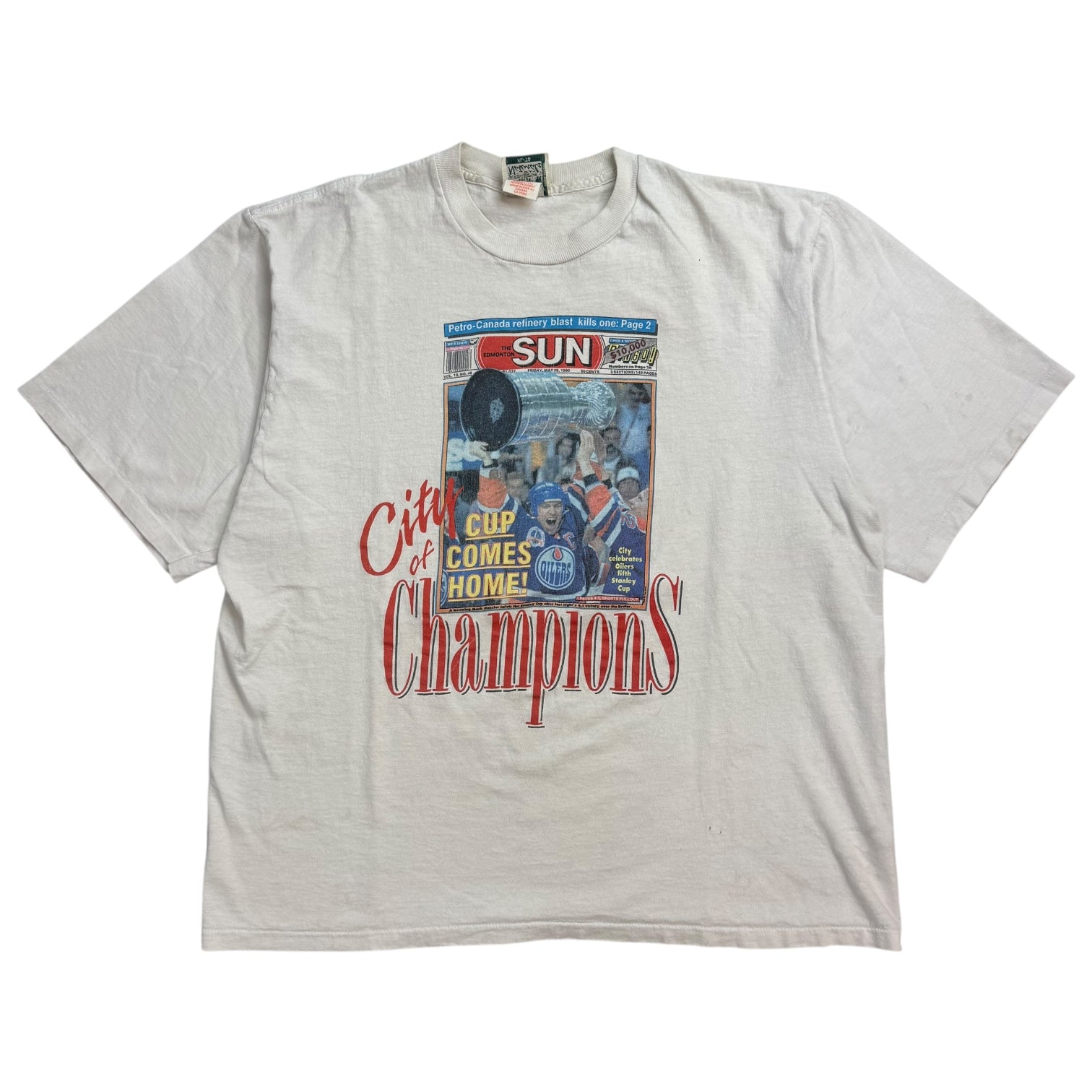 Vintage City Of Champions Oilers Tee White