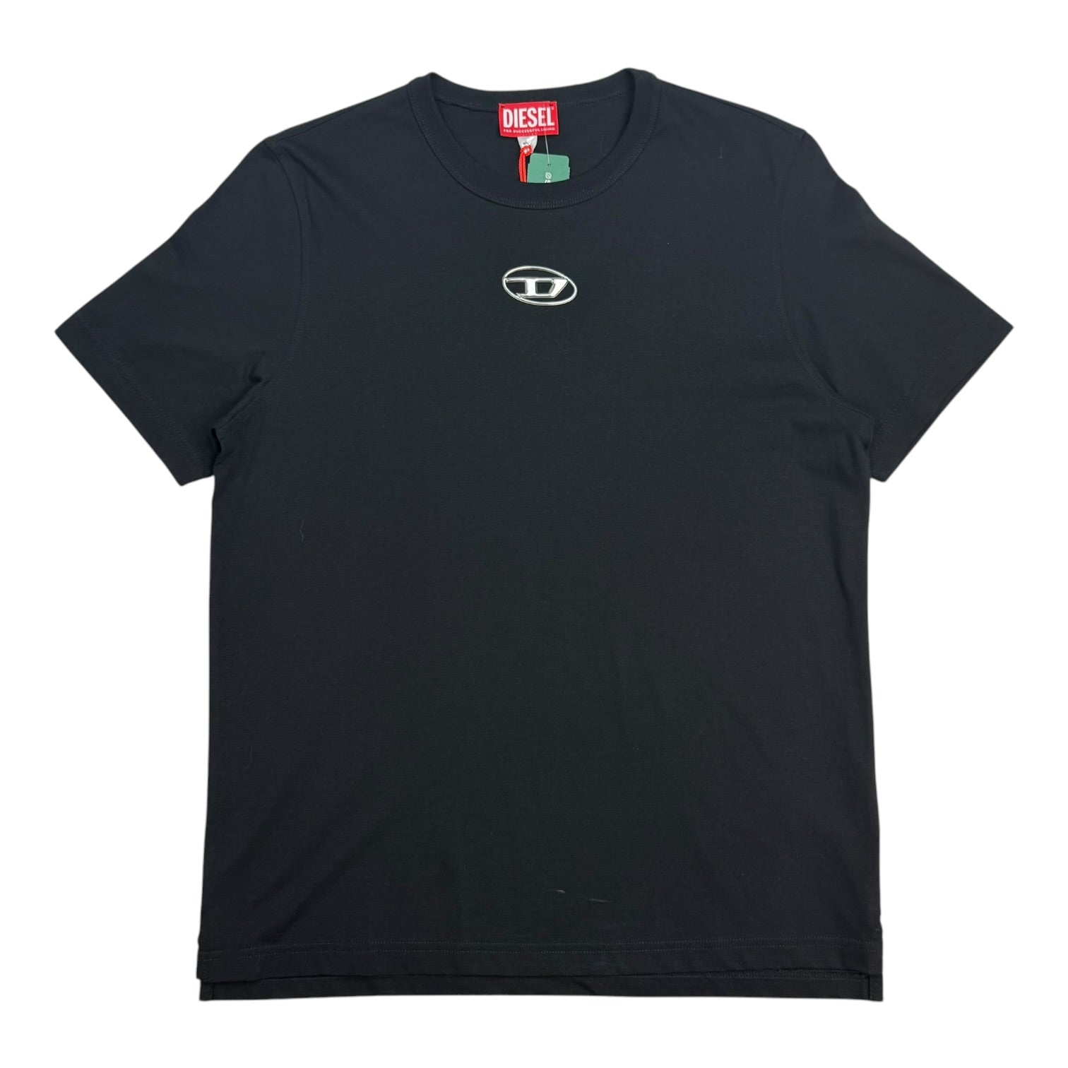 Diesel Metal Oval D Logo Tee Black