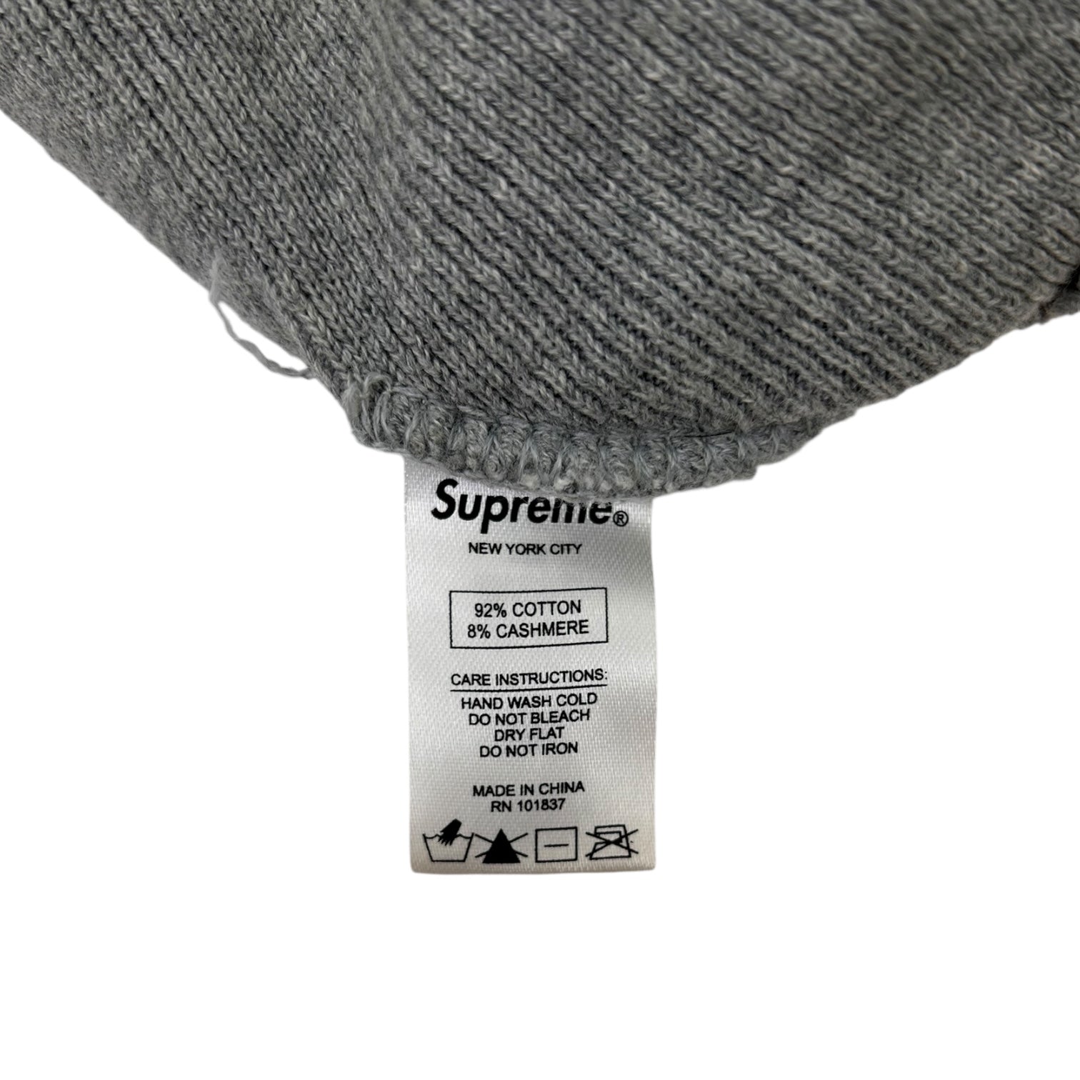 Supreme FW21 Big Logo Beanie Grey