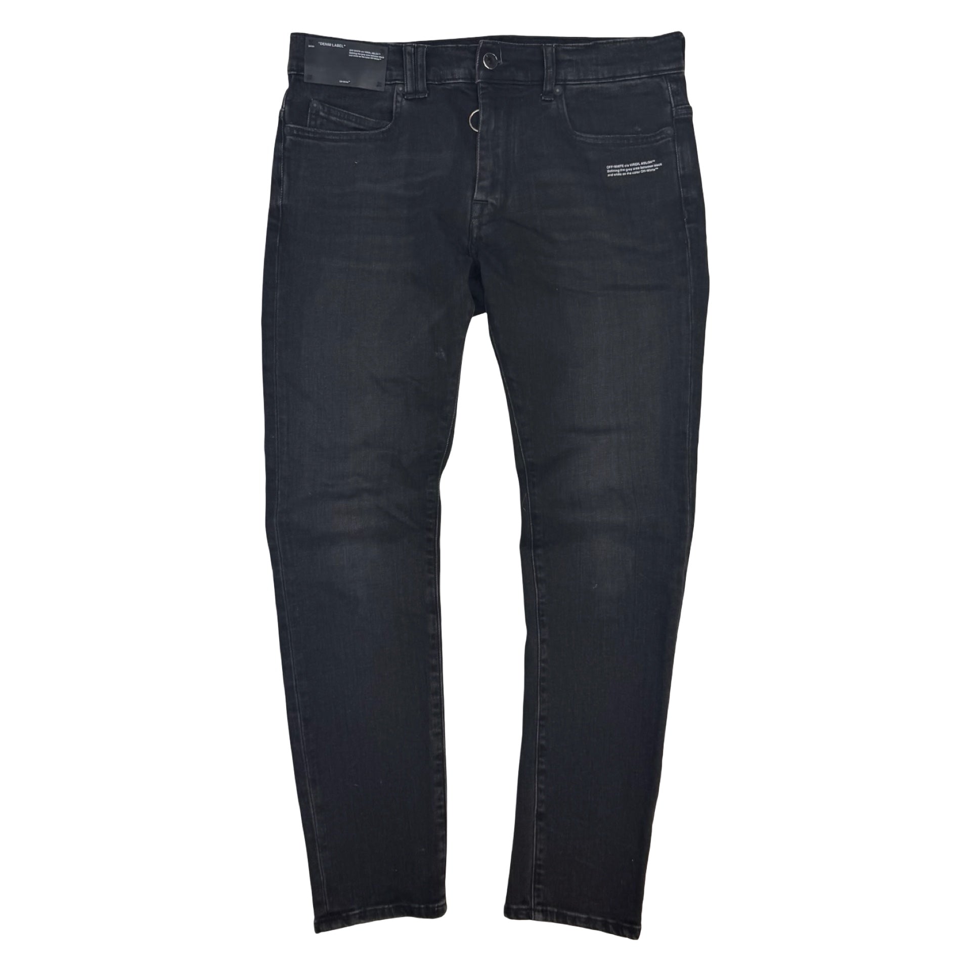 Off-White Diagonal Stripe Jeans Black
