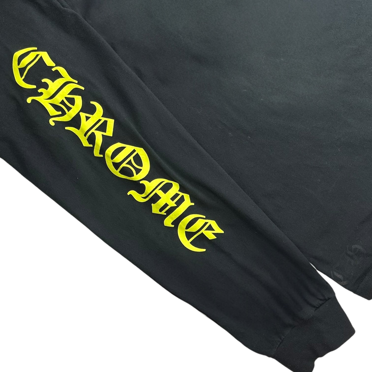 Chrome Hearts Acid Yellow Logo Collar Longsleeve Tee