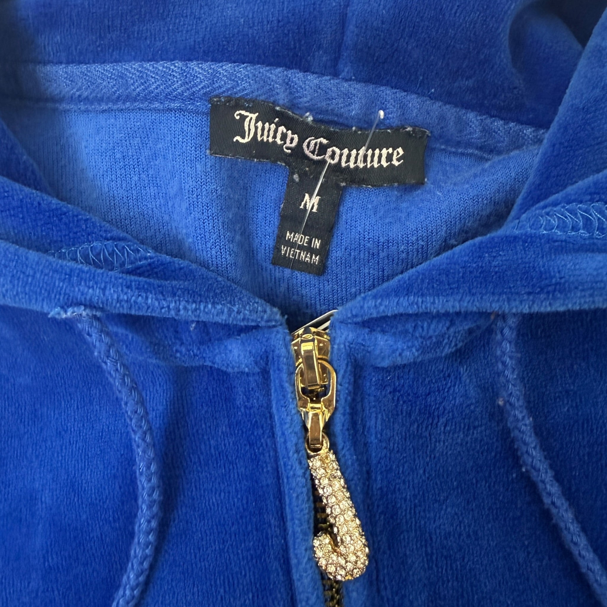 (W) Vintage Y2K Juicy Couture Blue Velour Track Jacket