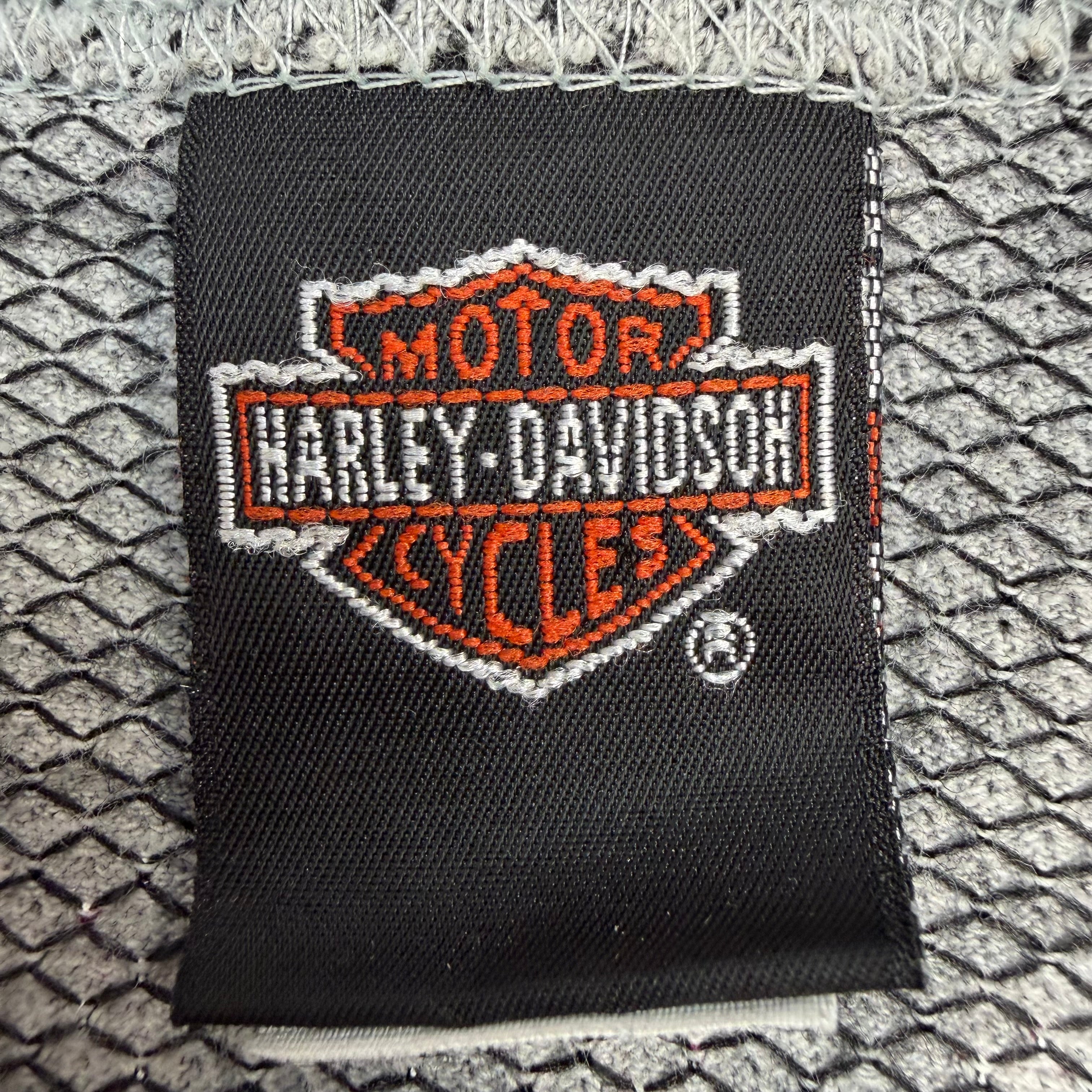 (W) 1998 Harley Davidson Waffle Knit Hawaii Baby Tee Grey